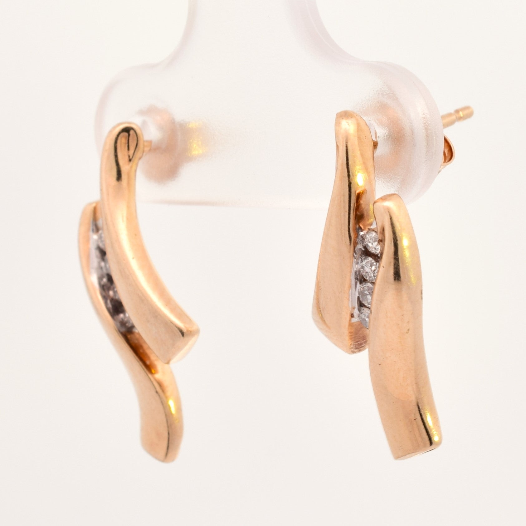 Wavy Diamond Channel Stud Earrings | 0.08ctw |