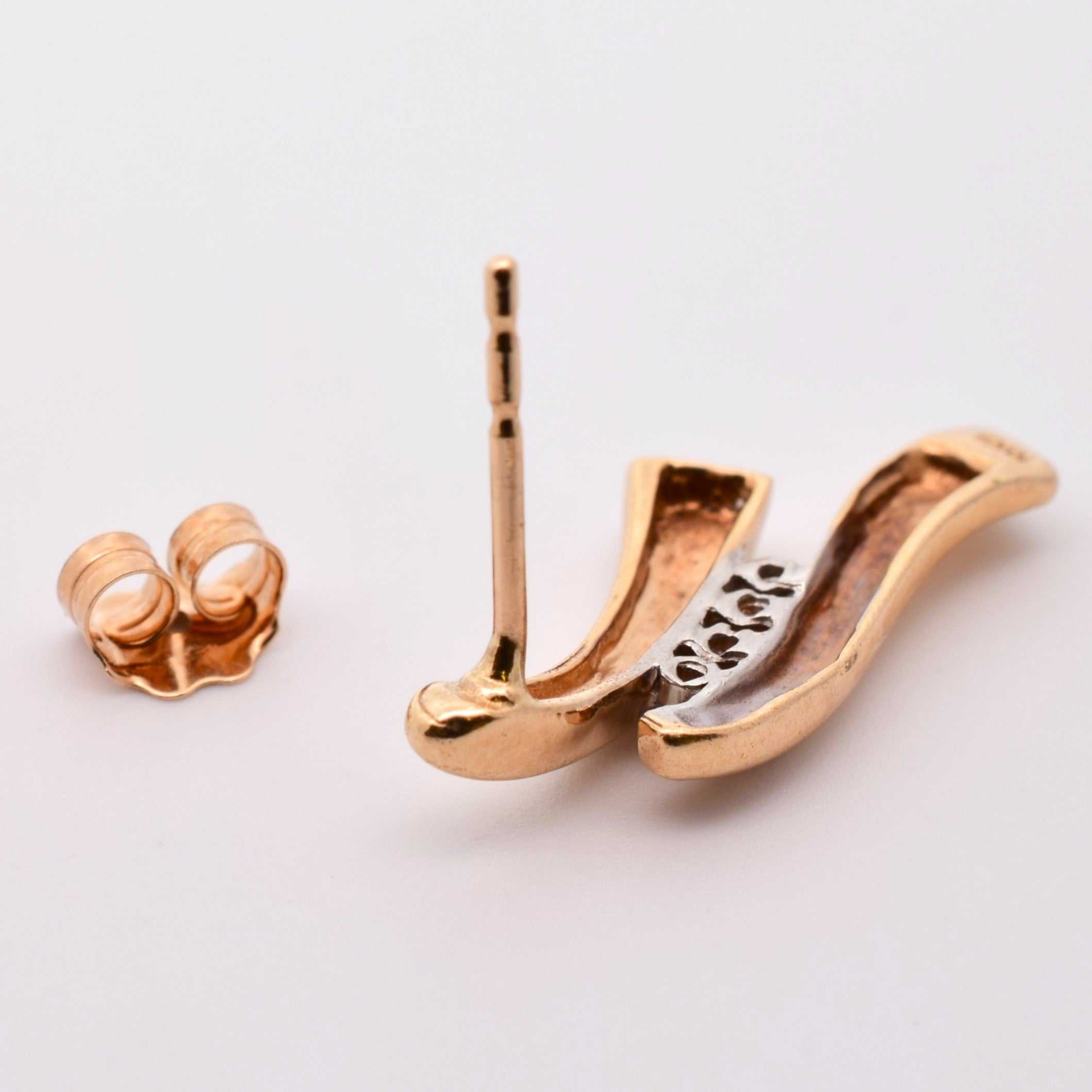 Wavy Diamond Channel Stud Earrings | 0.08ctw |