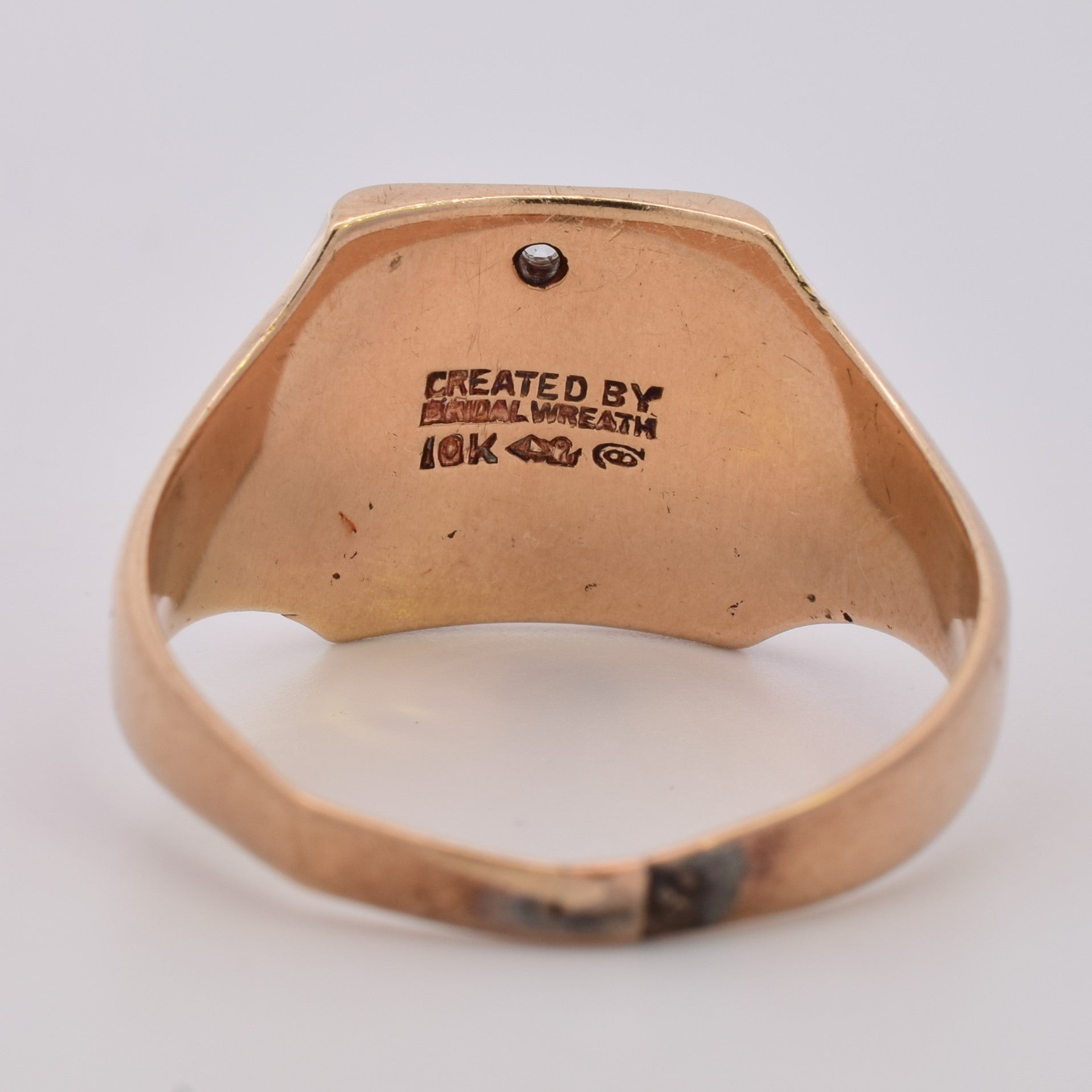 1930s Initial 'BJN' Diamond Signet Ring | 0.01ct | SZ 11.5 |