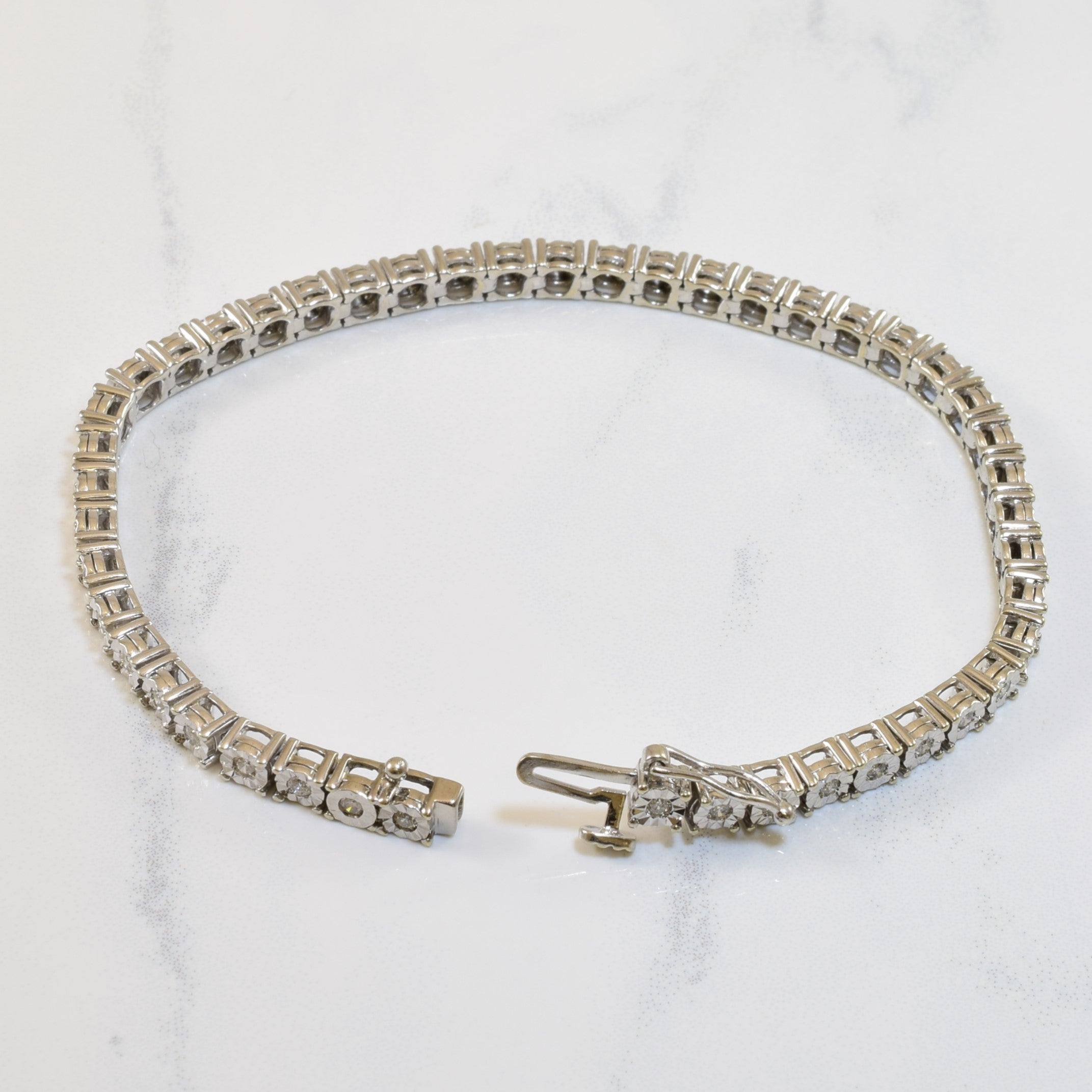 Illusion Set Diamond Tennis Bracelet | 0.92ctw | 7.25" |