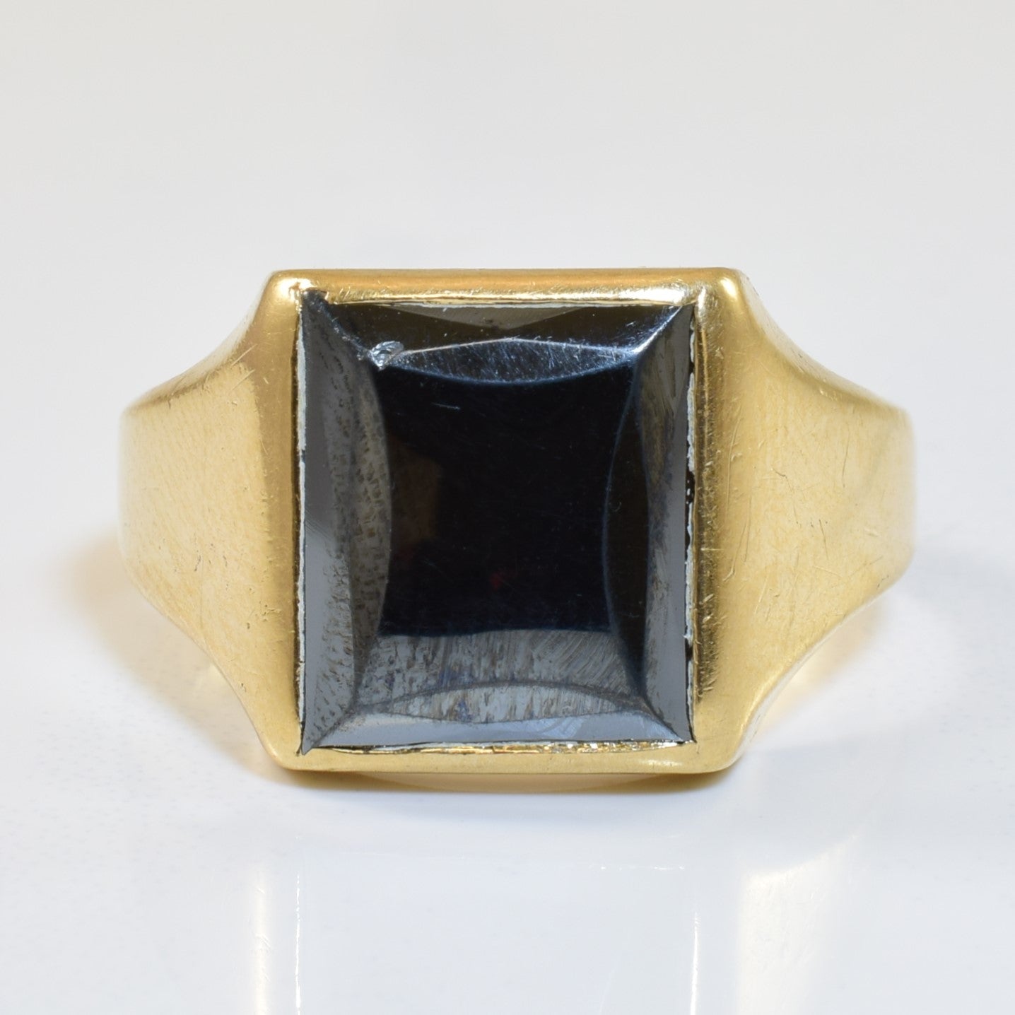 Faceted Hematite Ring SZ
