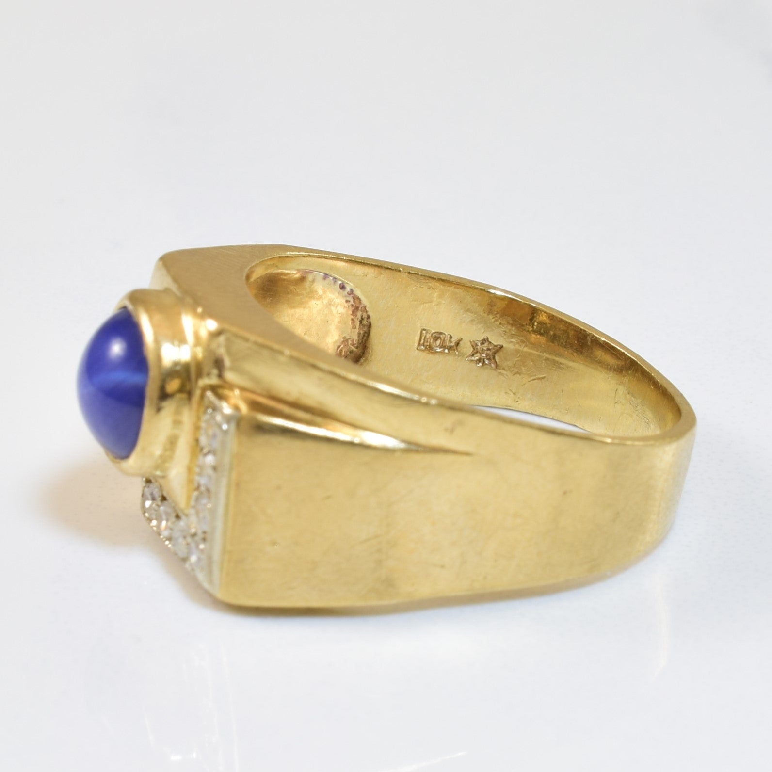 Synthetic Star Sapphire & Diamond Ring | 1.15ct, 0.10ctw | SZ 7.25 |