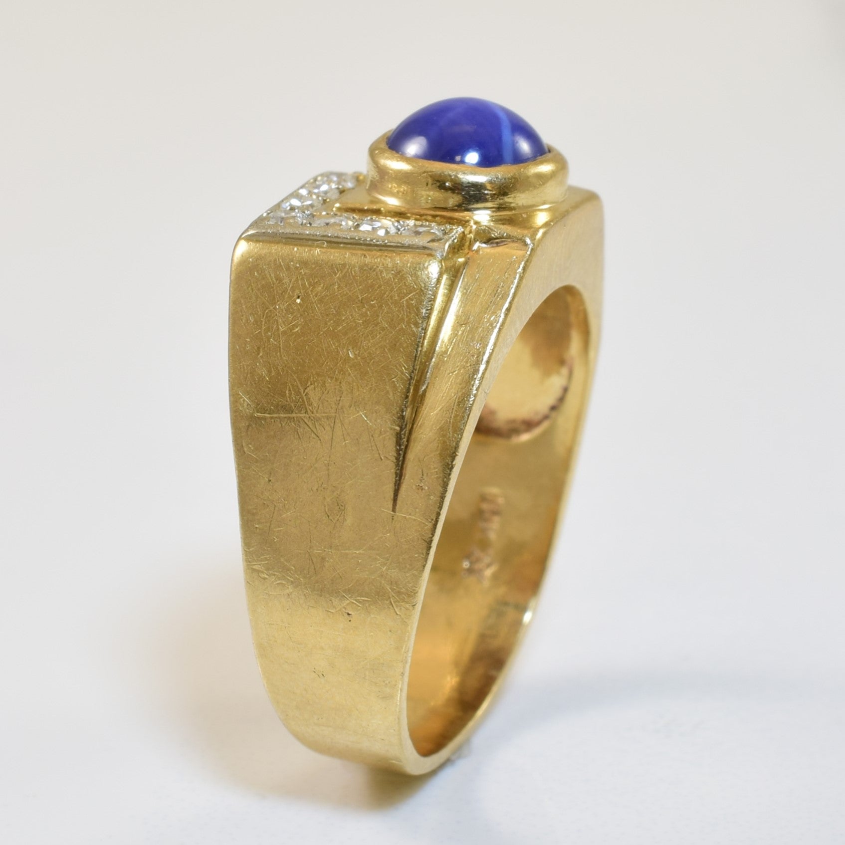 Synthetic Star Sapphire & Diamond Ring | 1.15ct, 0.10ctw | SZ 7.25 |