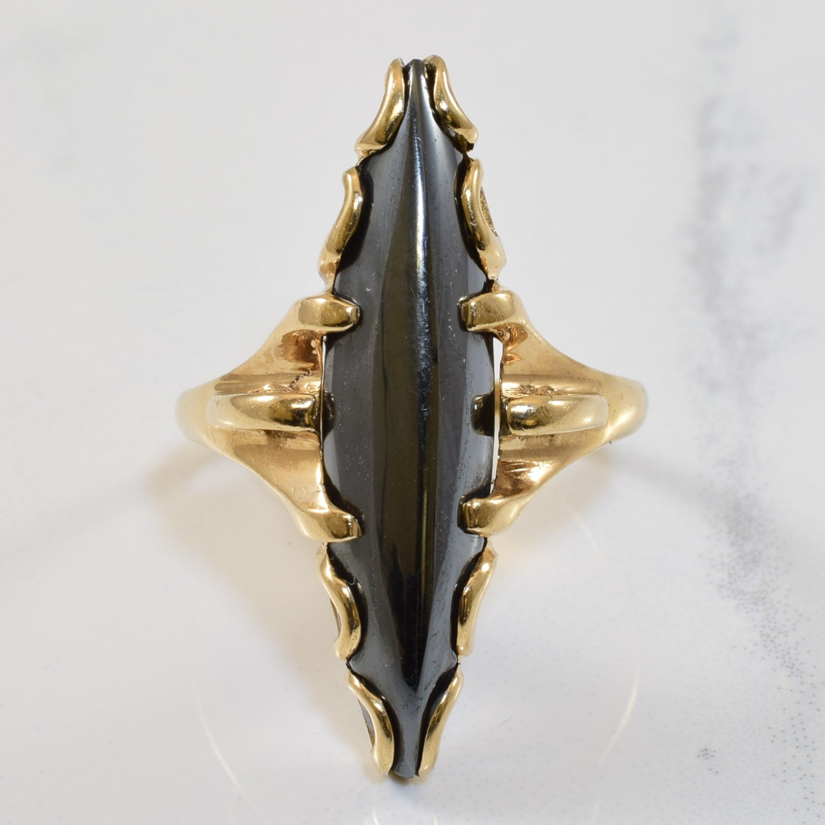 Bague en hématite taille marquise | 10,0 ct | Taille 8 |