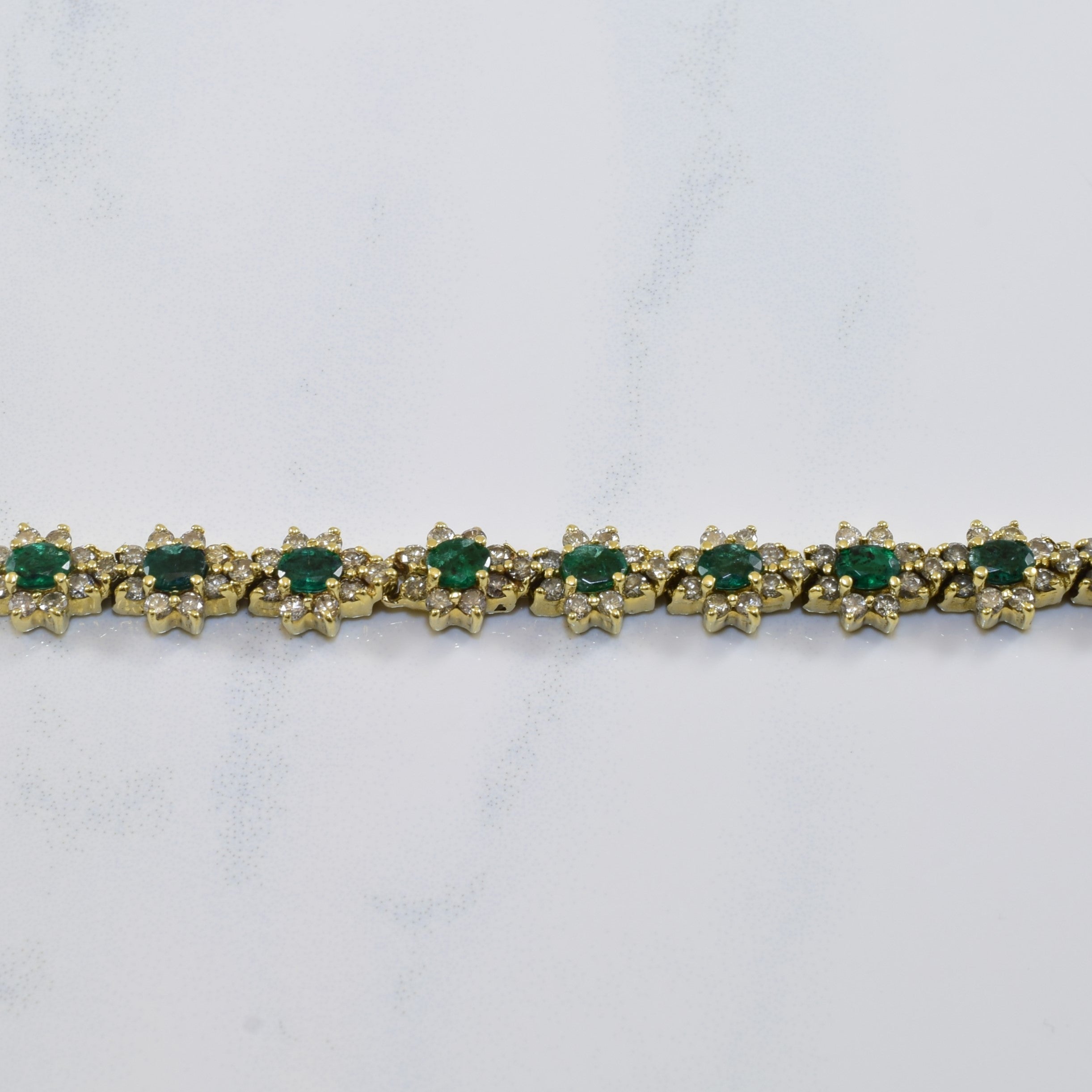 Emerald & Diamond Tennis Bracelet | 2.94ctw, 3.78ctw | 7.5" |