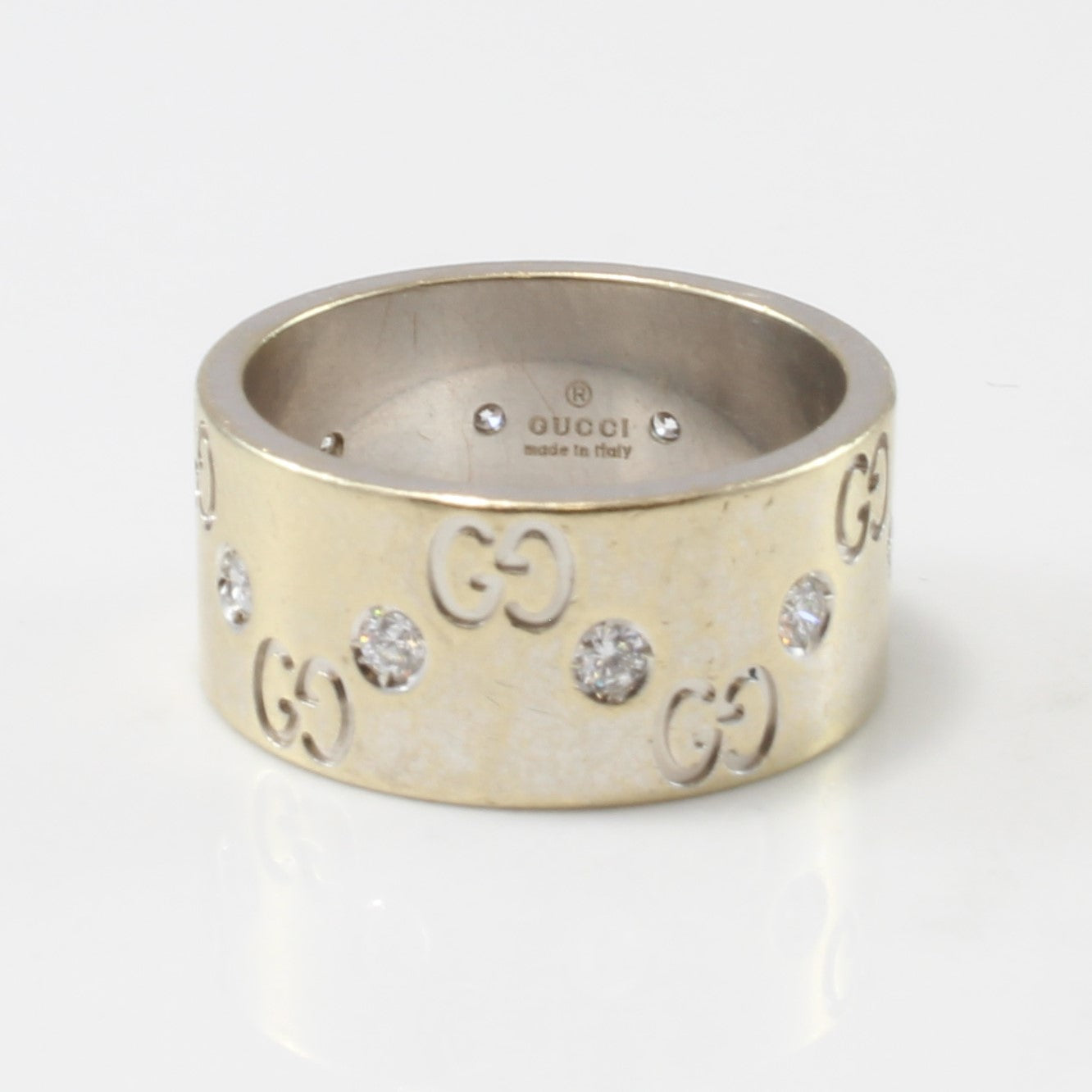 Gucci' Wide Band Diamond Ring | 0.30 ctw | SZ 7 |