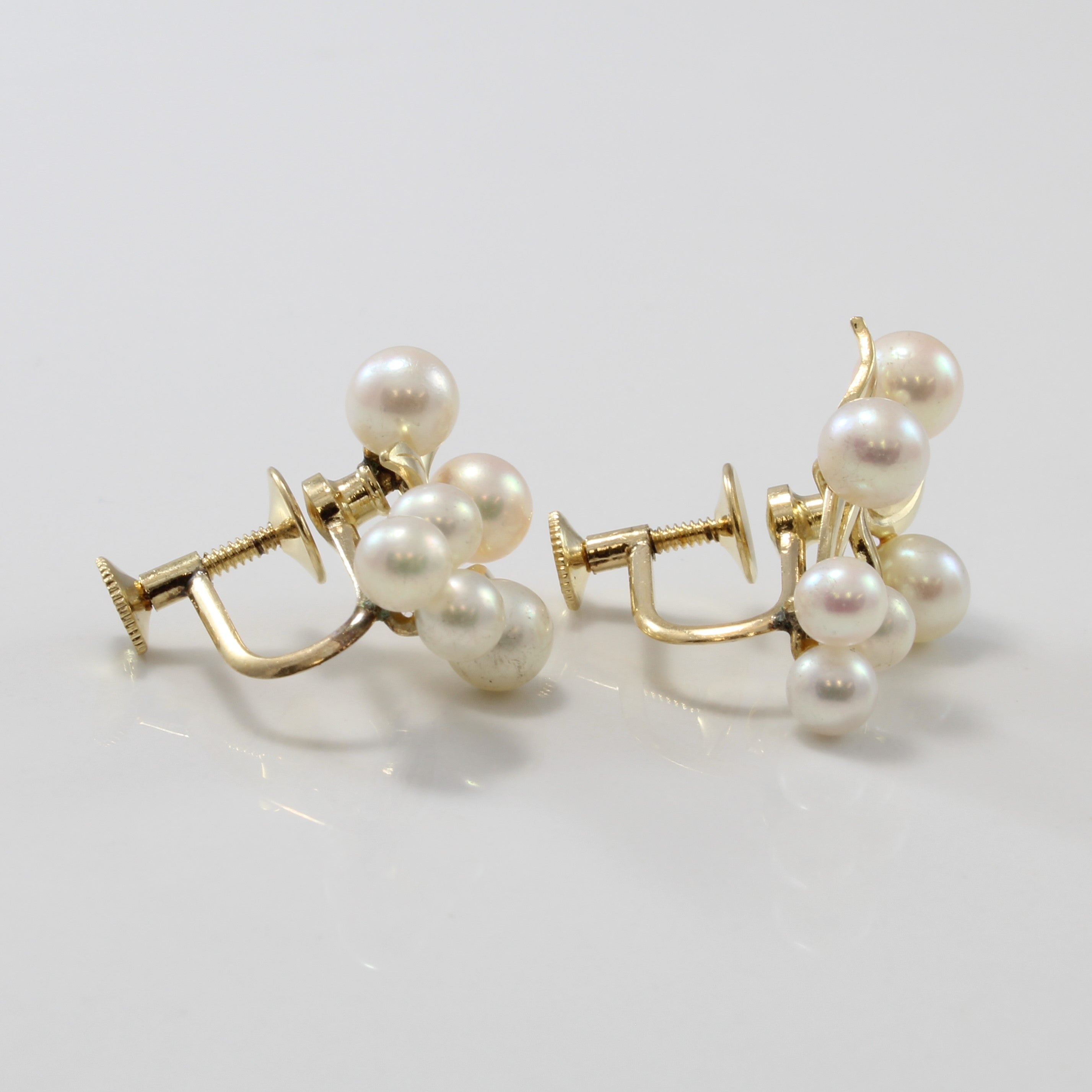 Floral Pearl Screw Back Clip On Earrings | 12.00ctw |