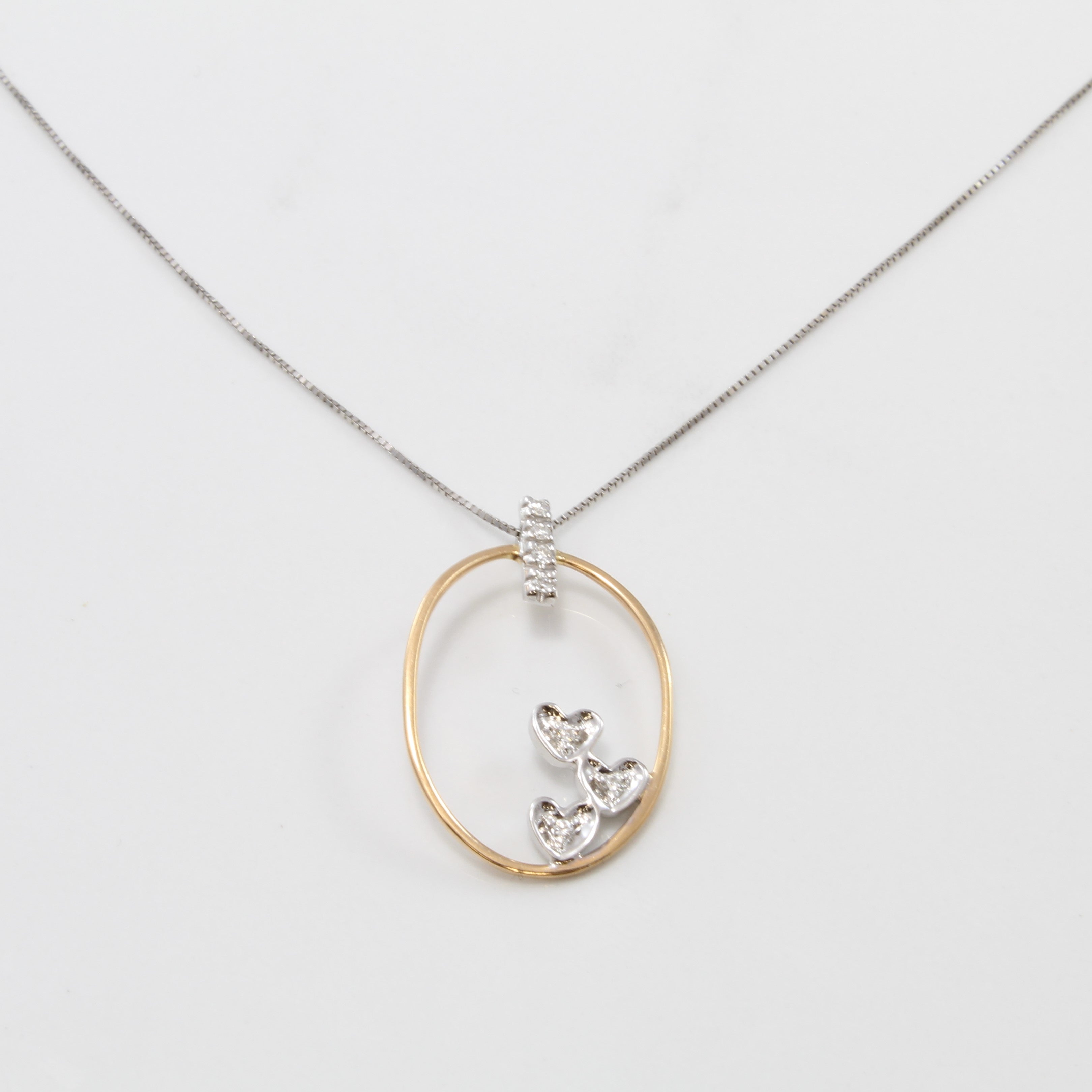 Giordano Zanon' Oval Diamond Heart Necklace | 0.07ctw | 16" |