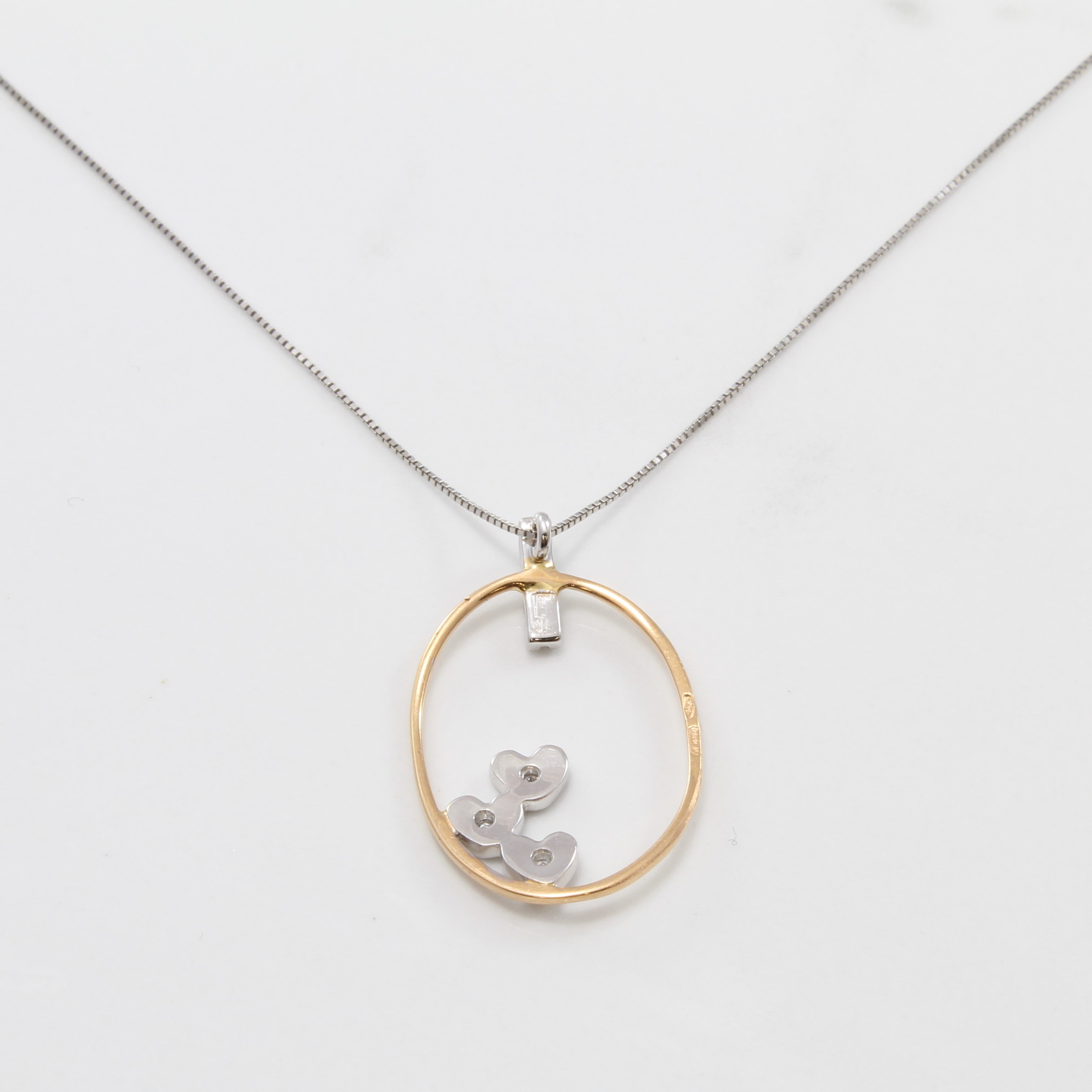 Giordano Zanon' Oval Diamond Heart Necklace | 0.07ctw | 16" |