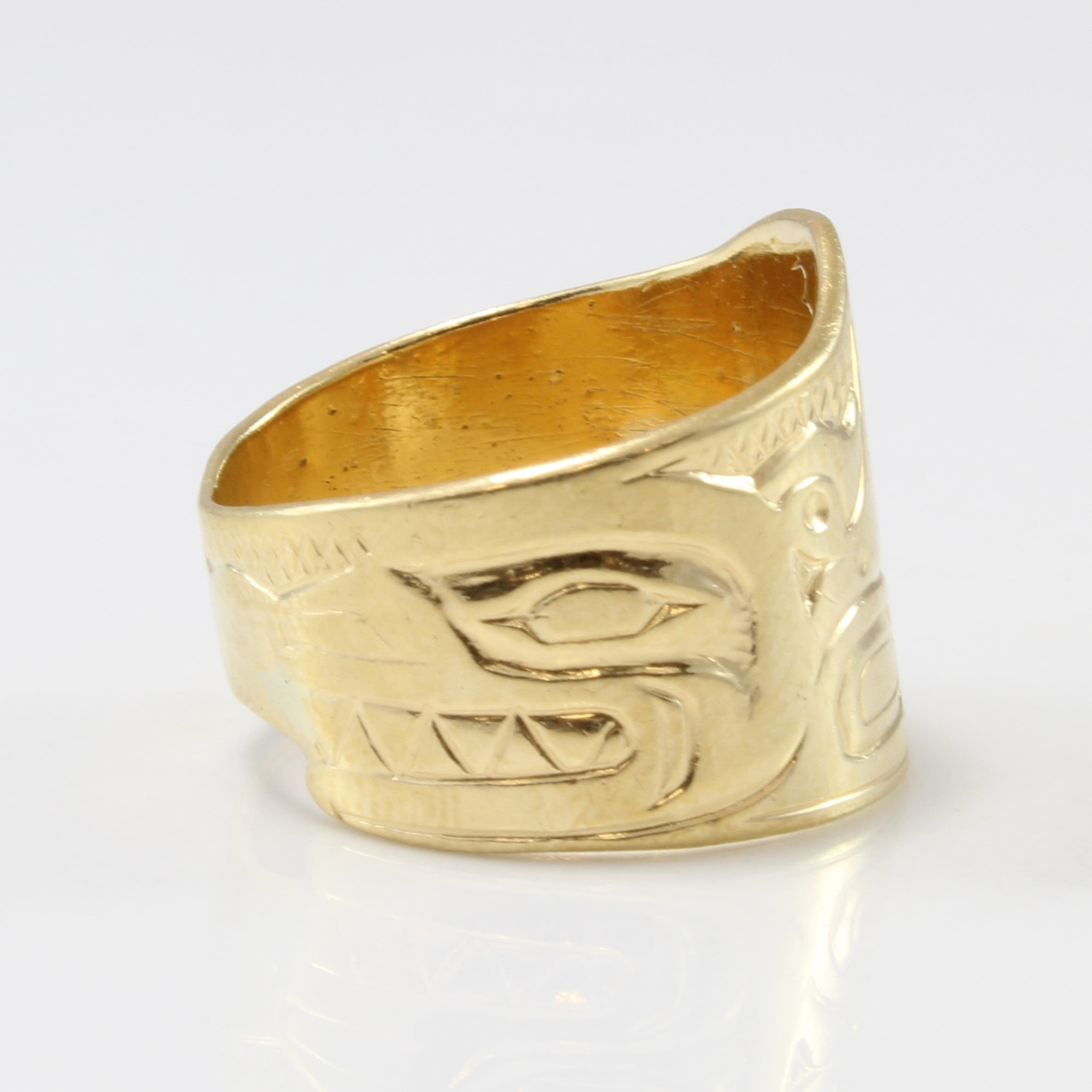 Clarence Mills' Indigenous Orca Art Tapered Ring | SZ 7 |