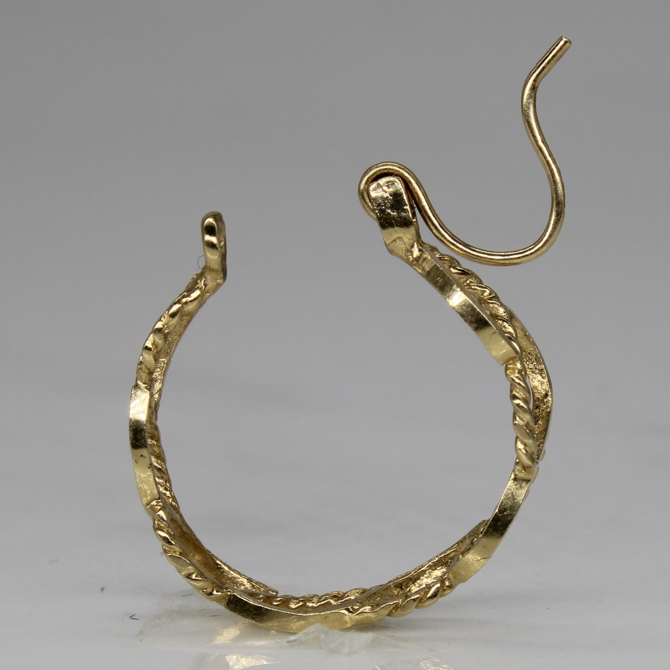 14k Yellow Gold Twist Hoop Earrings