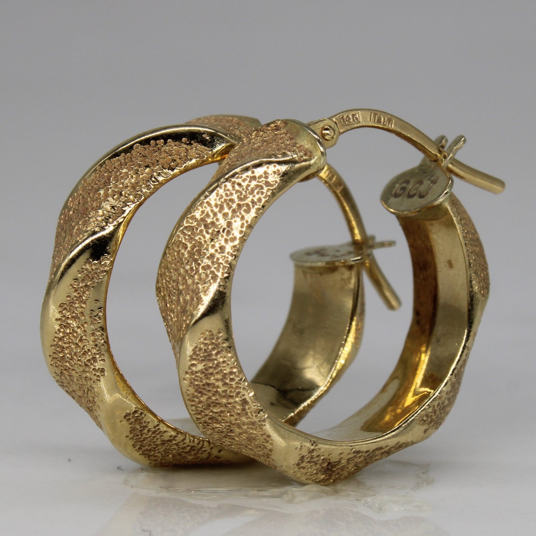Sparkle Finish Twist Hoops |