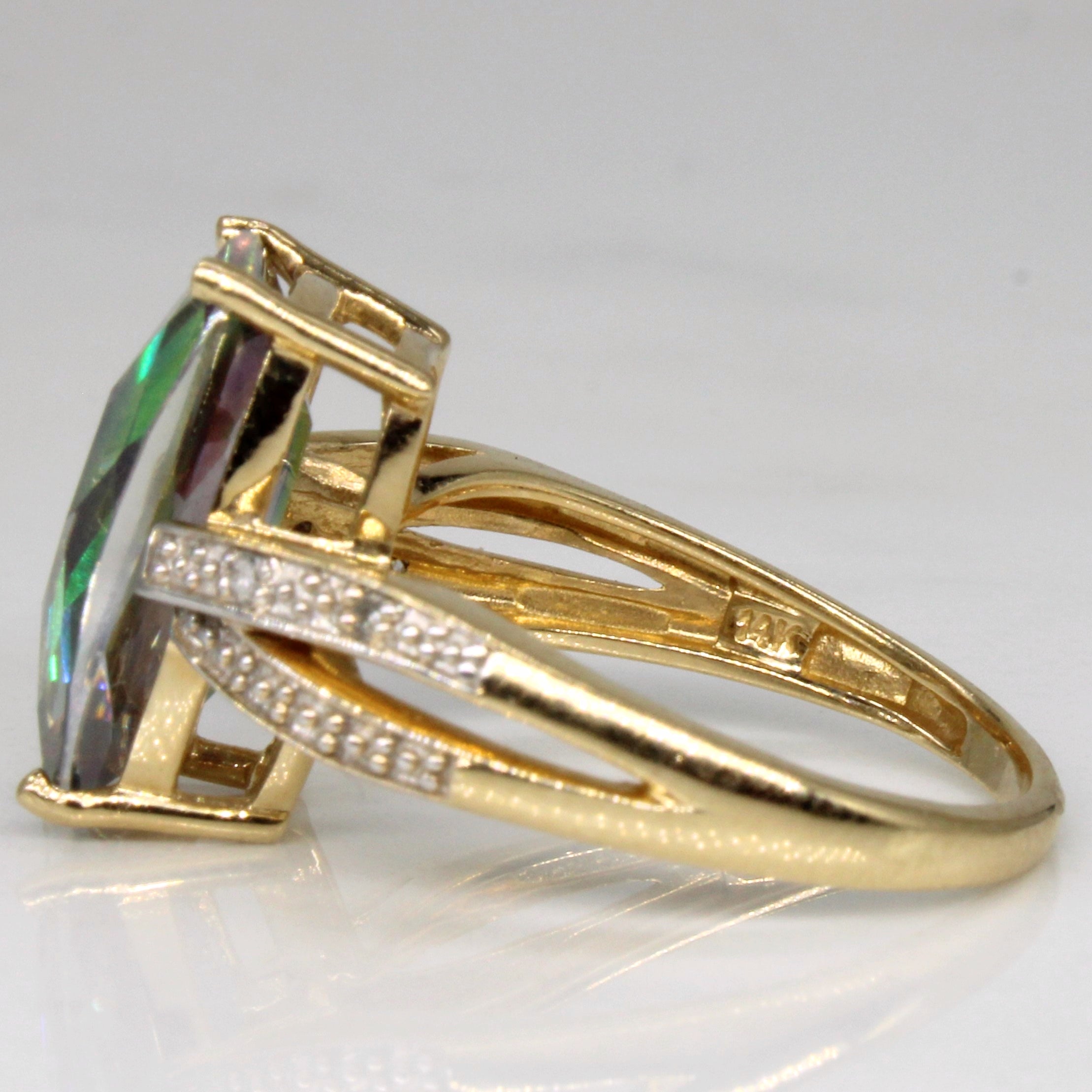 Mystic Topaz & Diamond Cocktail Ring | 4.10ct, 0.02ctw | SZ 6 |