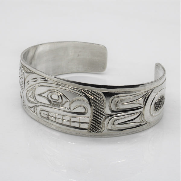 Indigenous Art Sterling Silver Orca Cuff | 6