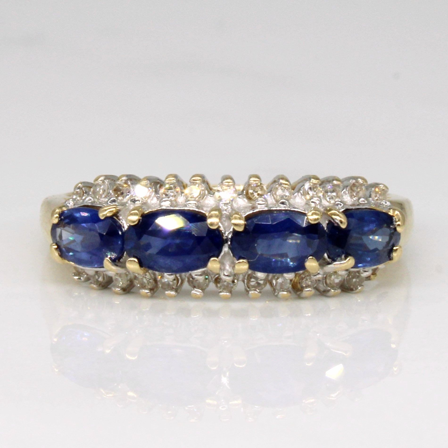 Sapphire & Diamond High Set Ring | 1.05ctw, 0.08ctw | SZ 7.75 |