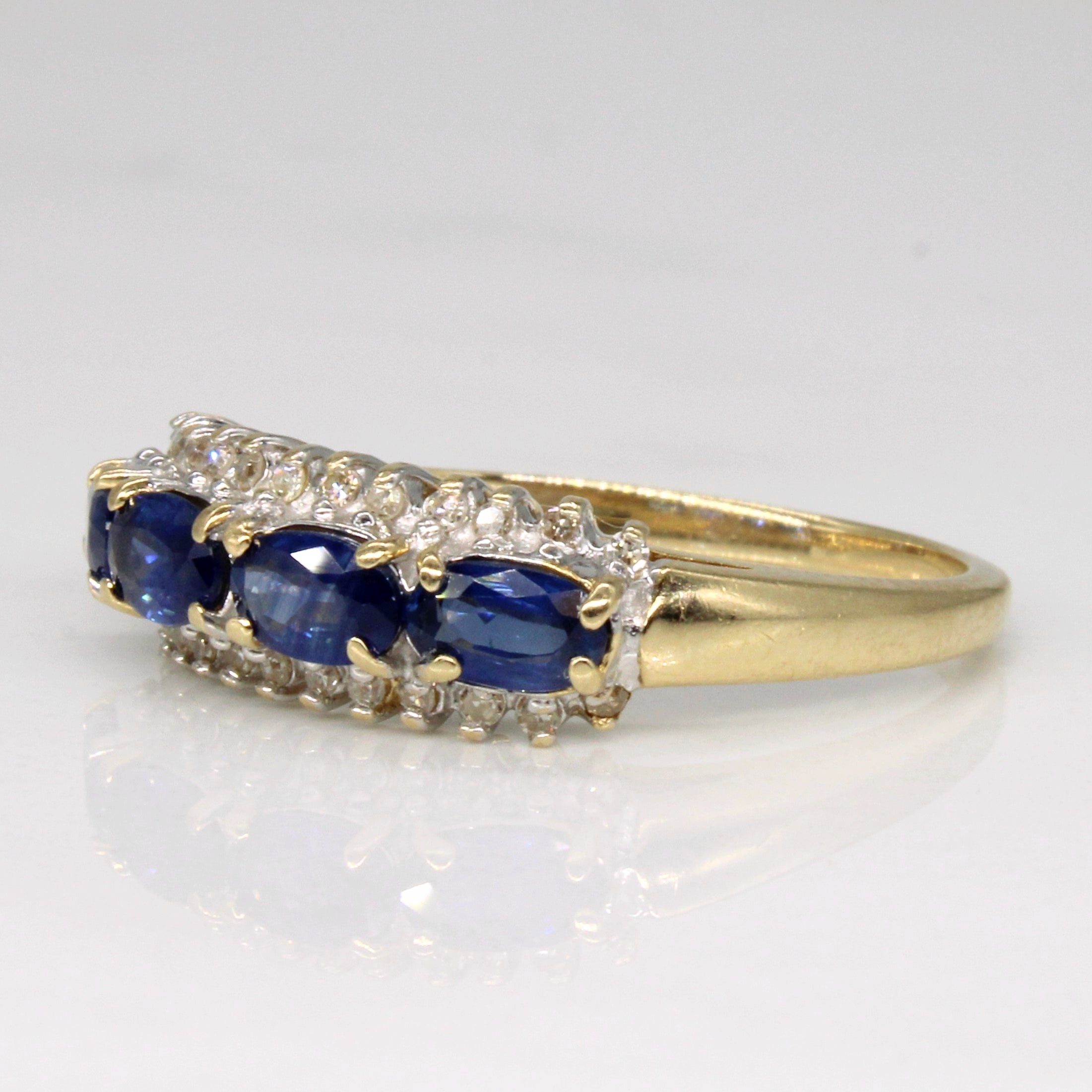 Sapphire & Diamond High Set Ring | 1.05ctw, 0.08ctw | SZ 7.75 |