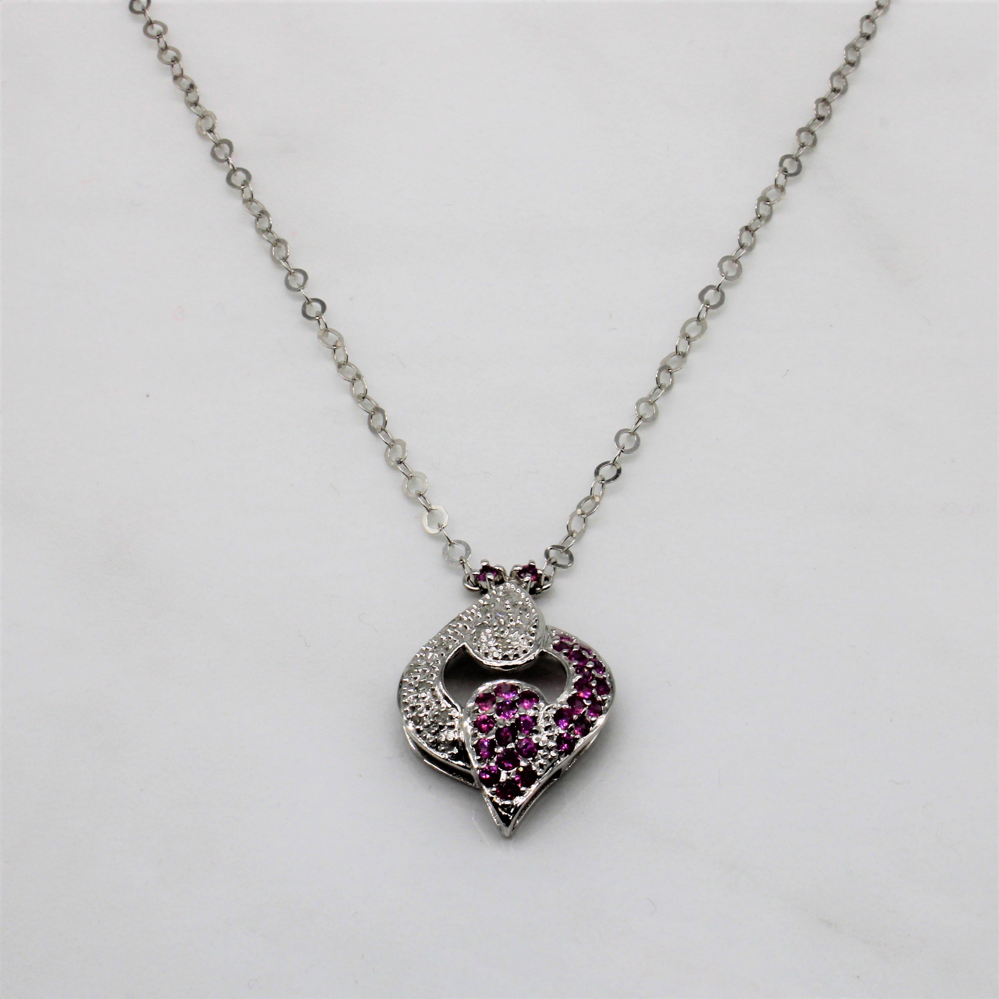 Pink Sapphire & Diamond Twist Necklace | 0.40cw, 0.07ctw | 18.5" |