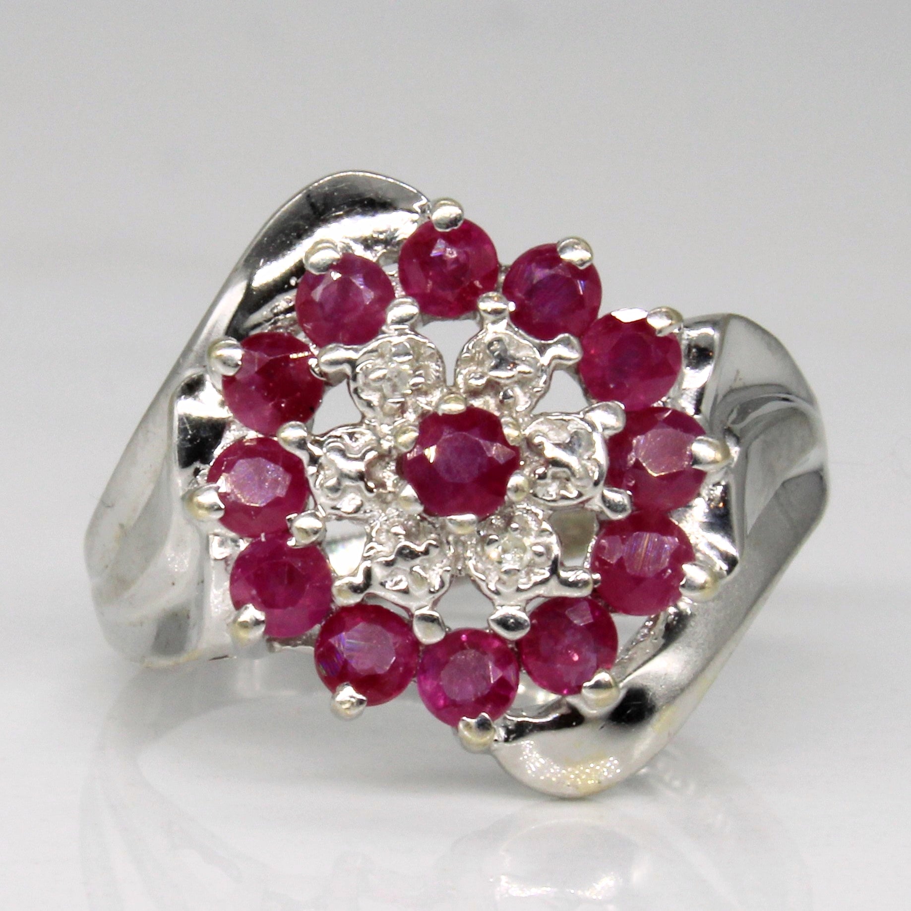 Ruby & Diamond Spiral Twist Ring | 0.78ctw, 0.01ctw | SZ 6.75 |