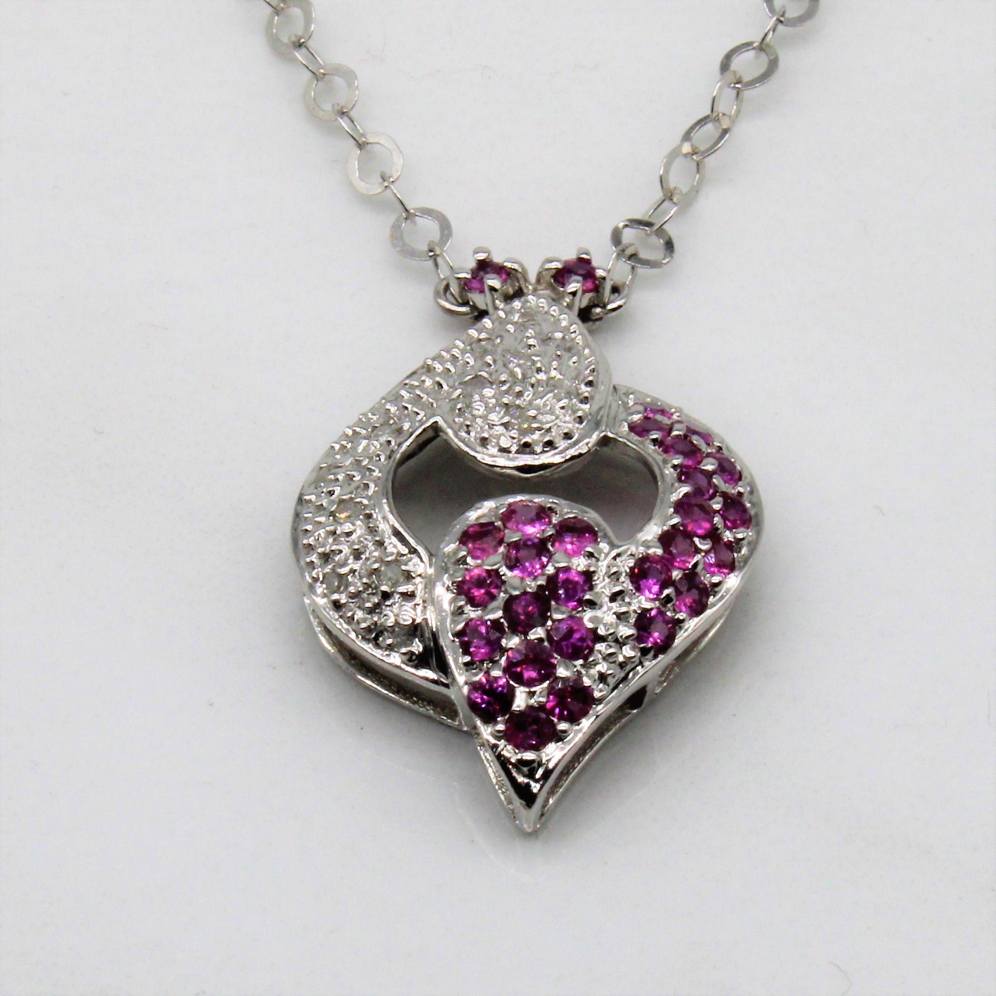 Pink Sapphire & Diamond Twist Necklace | 0.40cw, 0.07ctw | 18.5" |