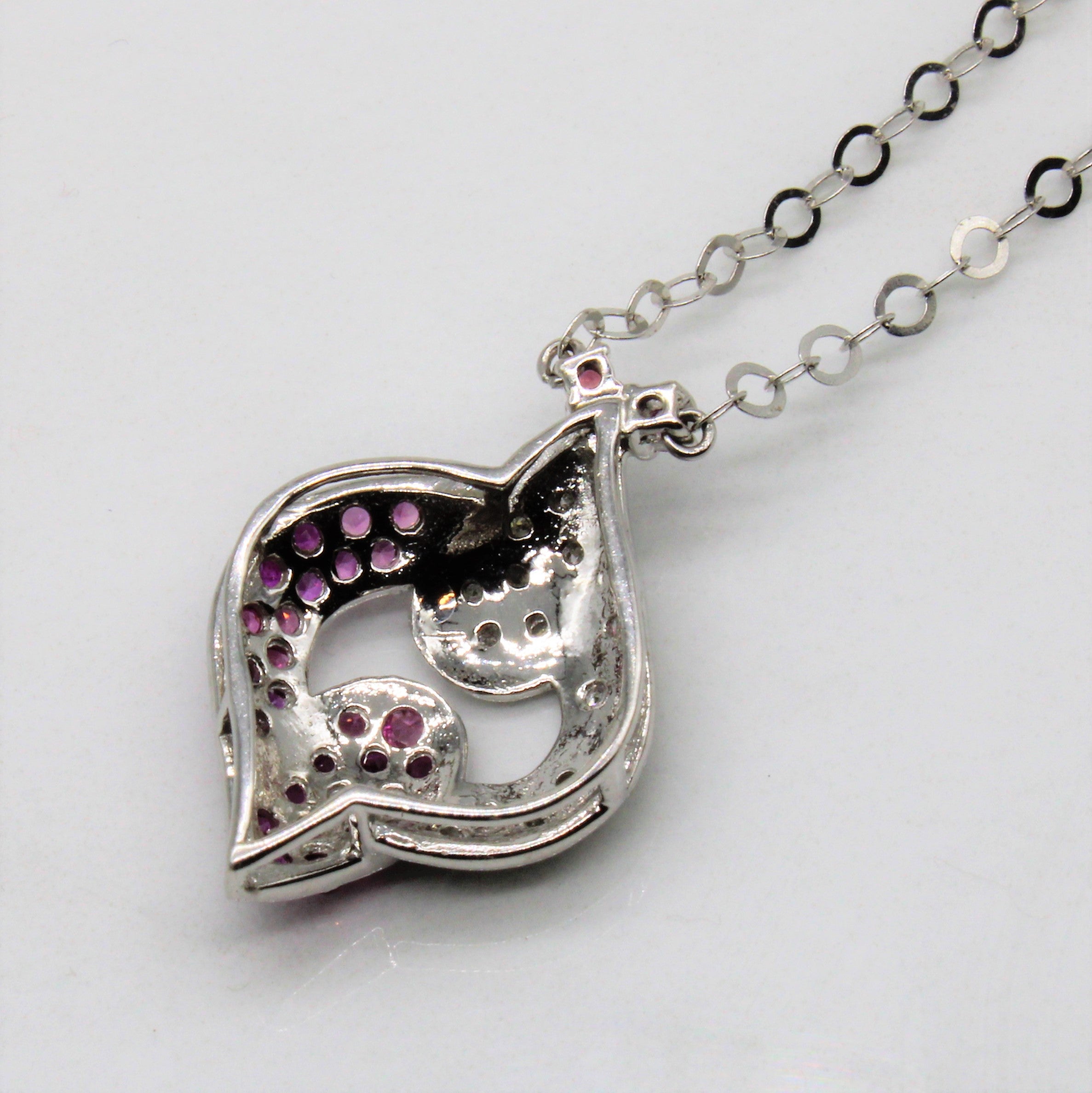 Pink Sapphire & Diamond Twist Necklace | 0.40cw, 0.07ctw | 18.5" |