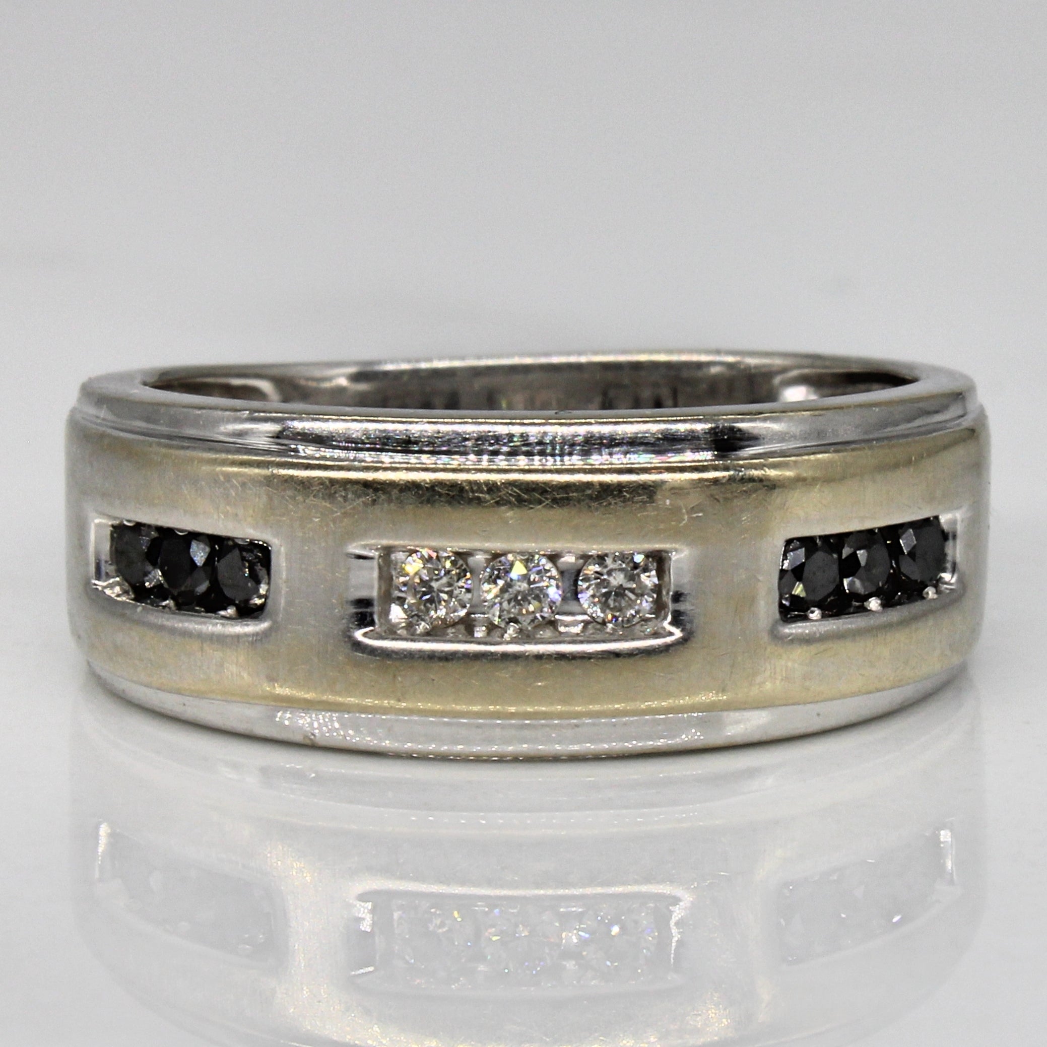 Black & White Diamond Channel Set Ring | 0.27ctw | SZ 10.25 |
