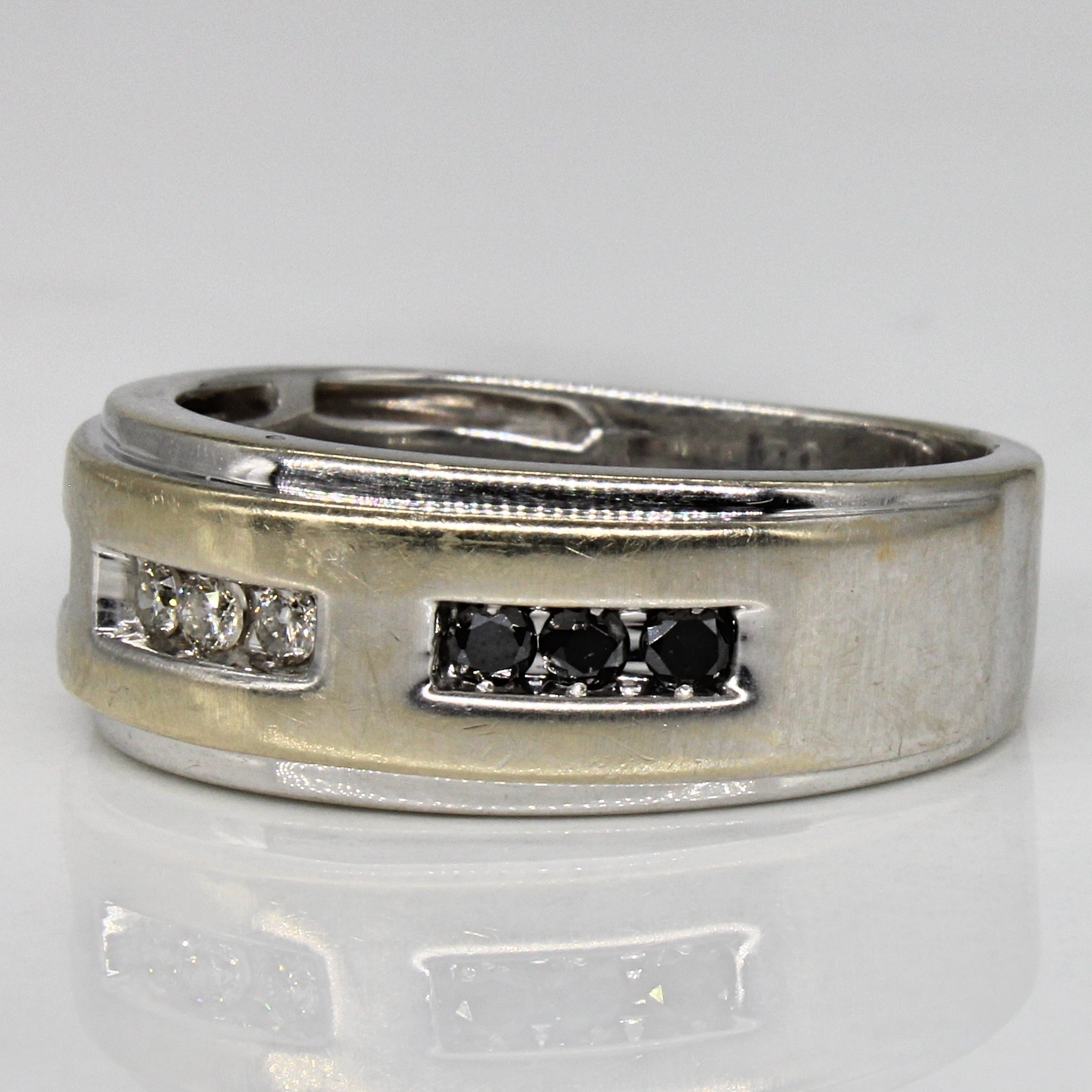 Black & White Diamond Channel Set Ring | 0.27ctw | SZ 10.25 |