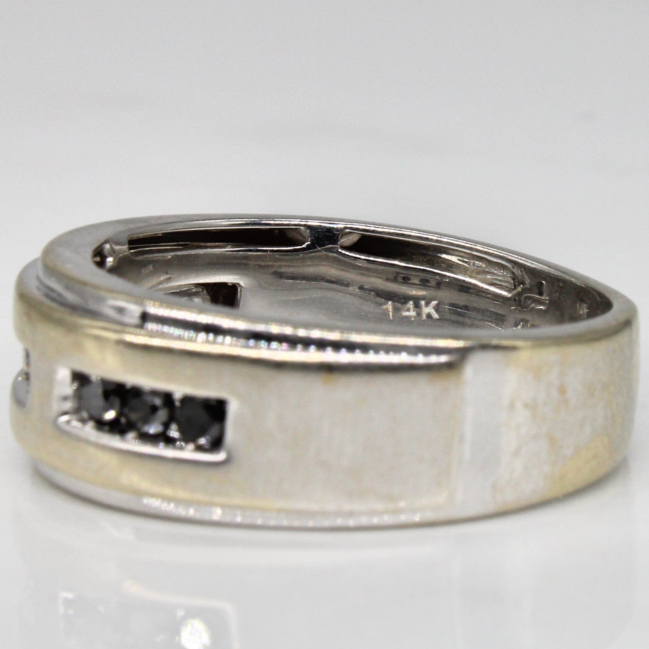 Black & White Diamond Channel Set Ring | 0.27ctw | SZ 10.25 |