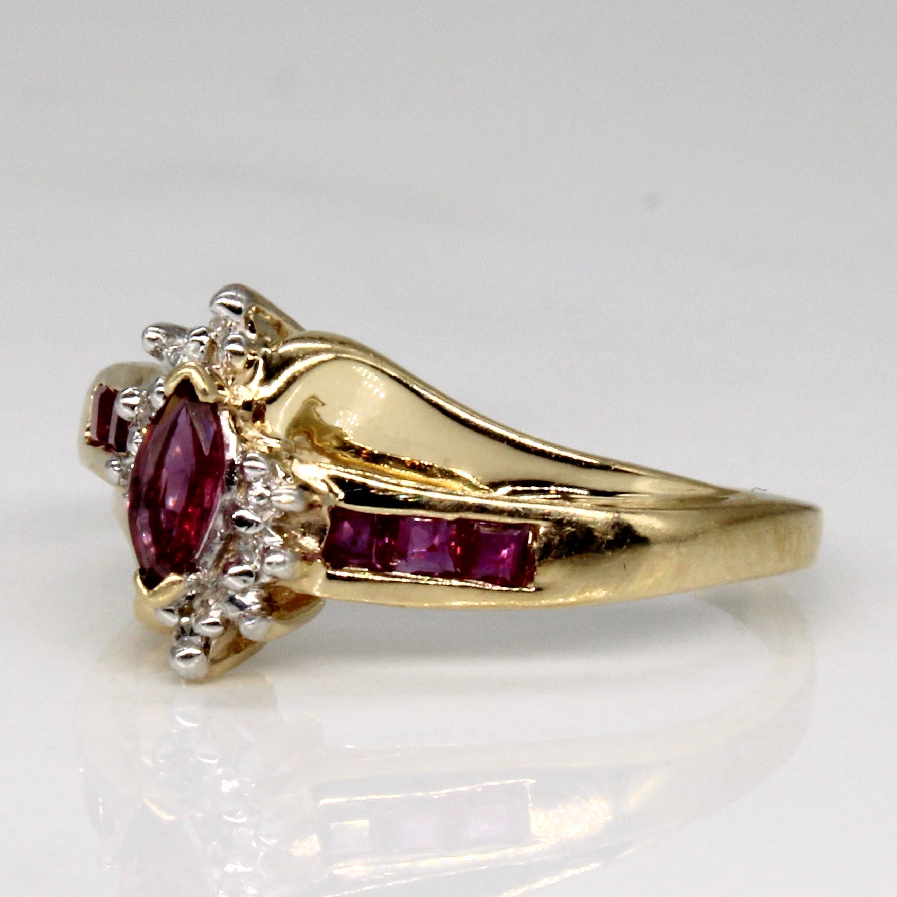 Ruby & Diamond Cocktail Ring | 0.26ctw, 0.02ctw | SZ 6 |