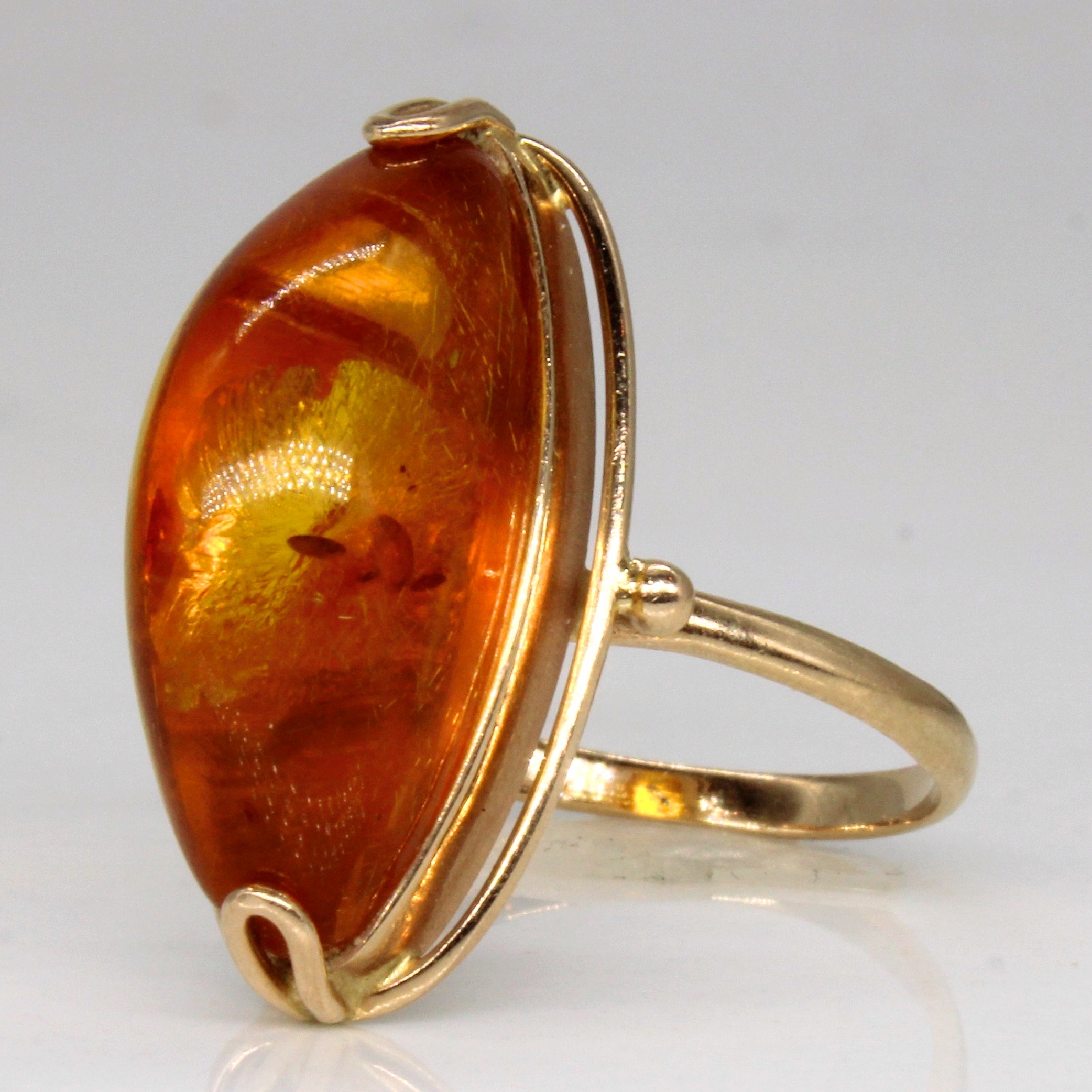 1977 Riga Amber Cocktail Ring | 4.60ct | SZ 7 |