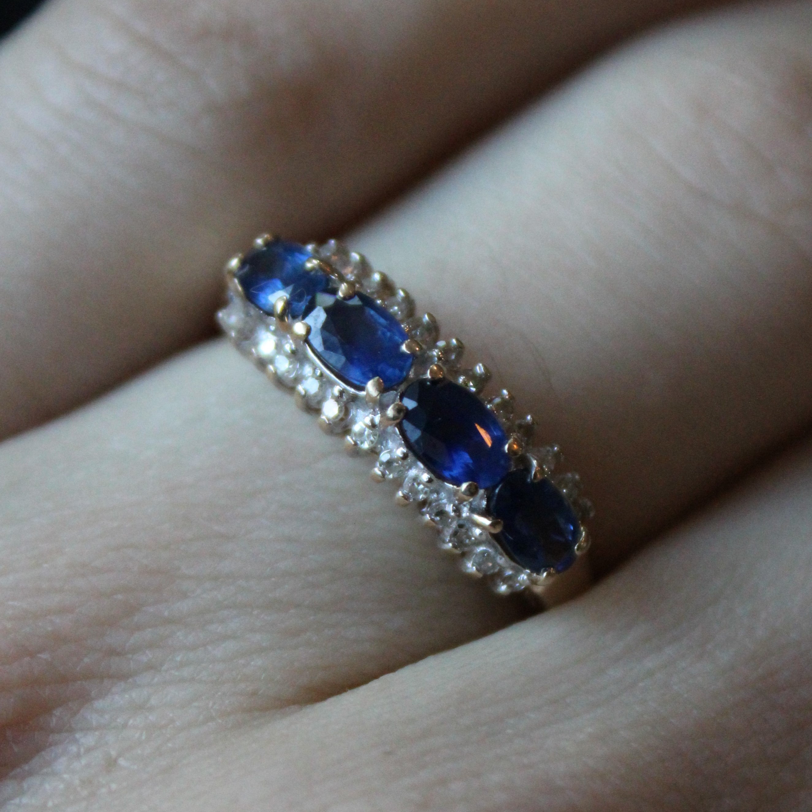 Sapphire & Diamond High Set Ring | 1.05ctw, 0.08ctw | SZ 7.75 |