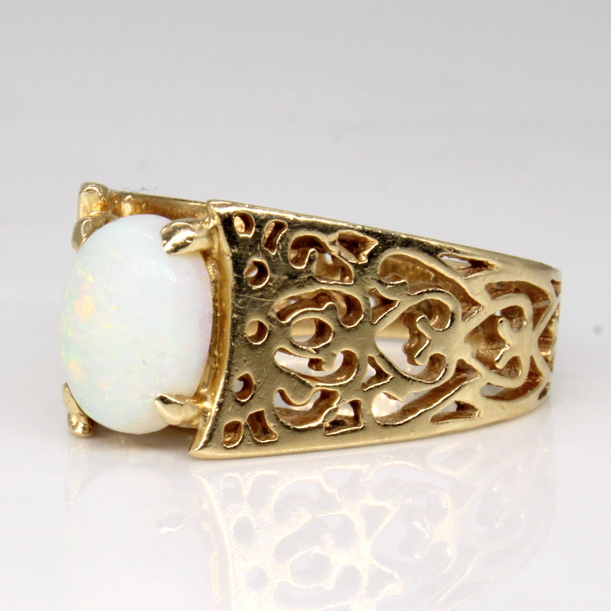 Ornate Opal Lattice Ring | 1.00ct | SZ 5.75 |