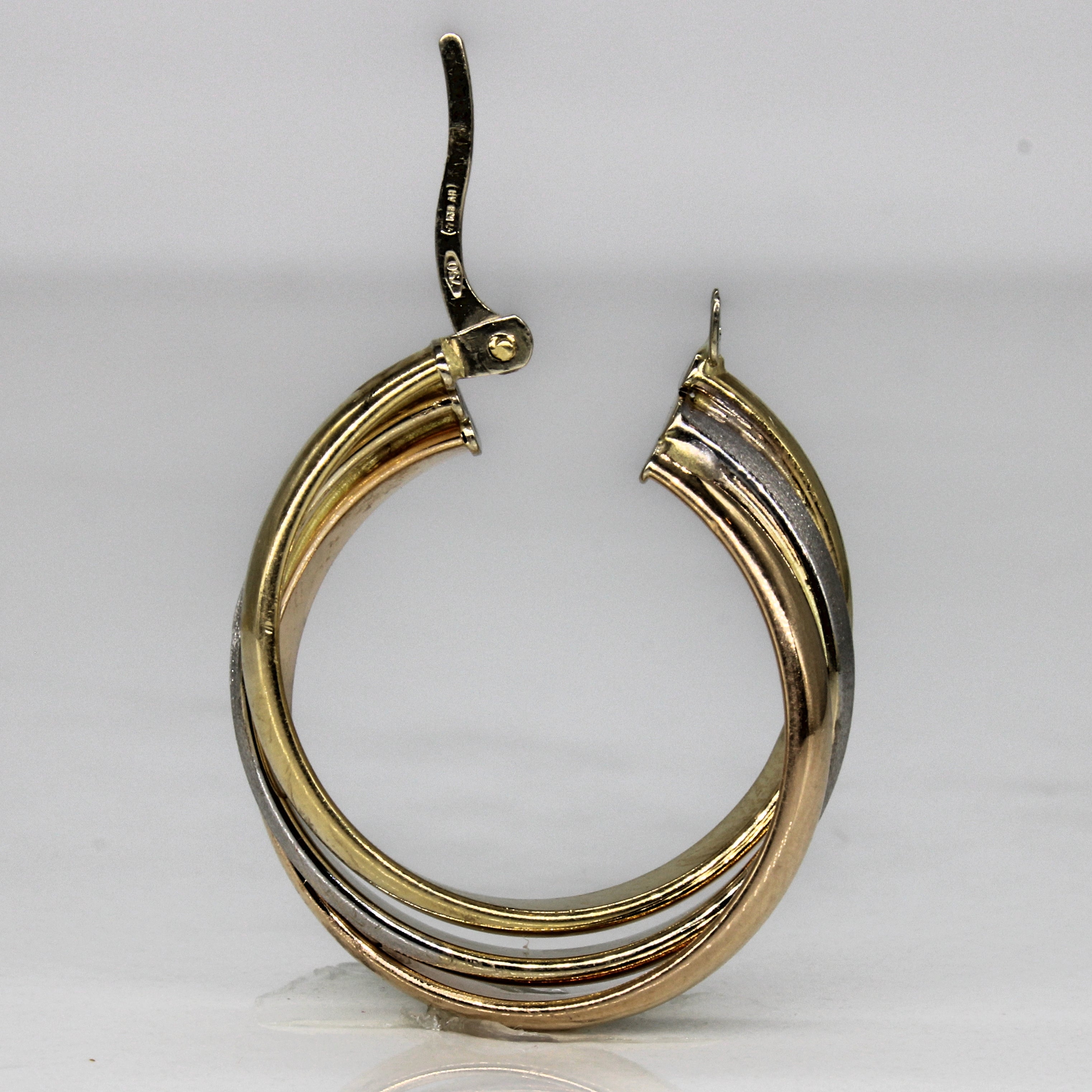 Tri Tone Spiral Hoops |