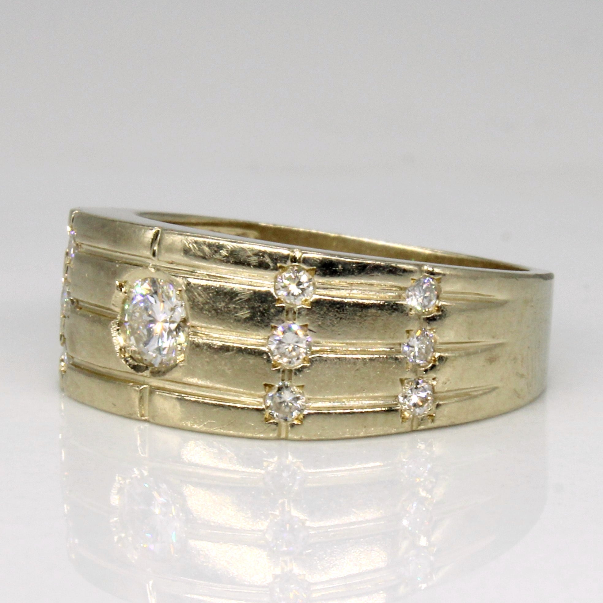 Gypsy Set Multi Diamond Ring | 0.30ctw | SZ 5.75 |