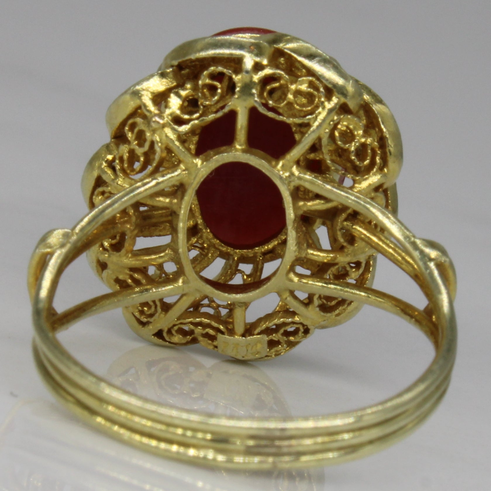 Vivid Coral Cocktail Ring | 2.00ct | SZ 4.75 |