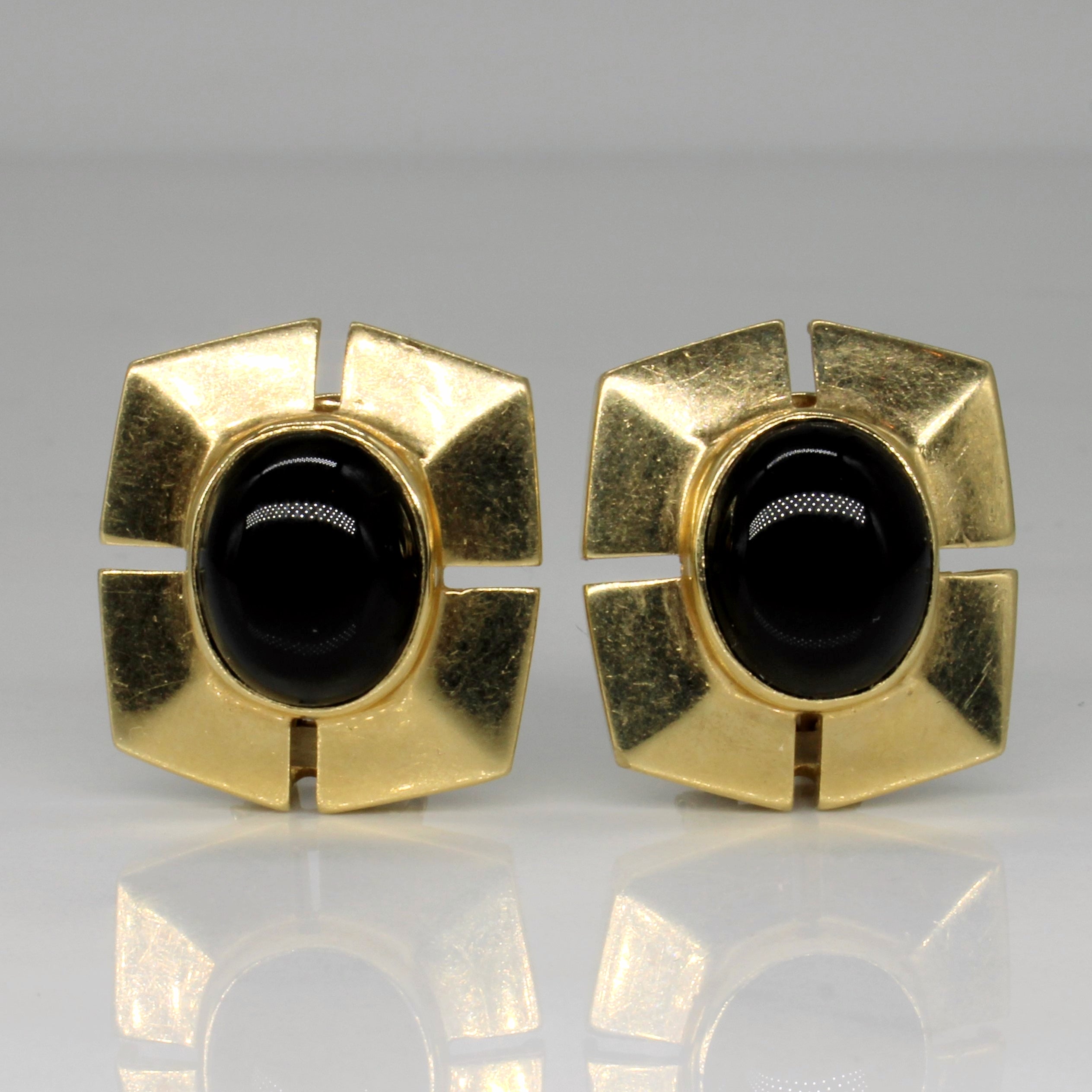 Onyx Cabochon Earrings | 7.60ctw |