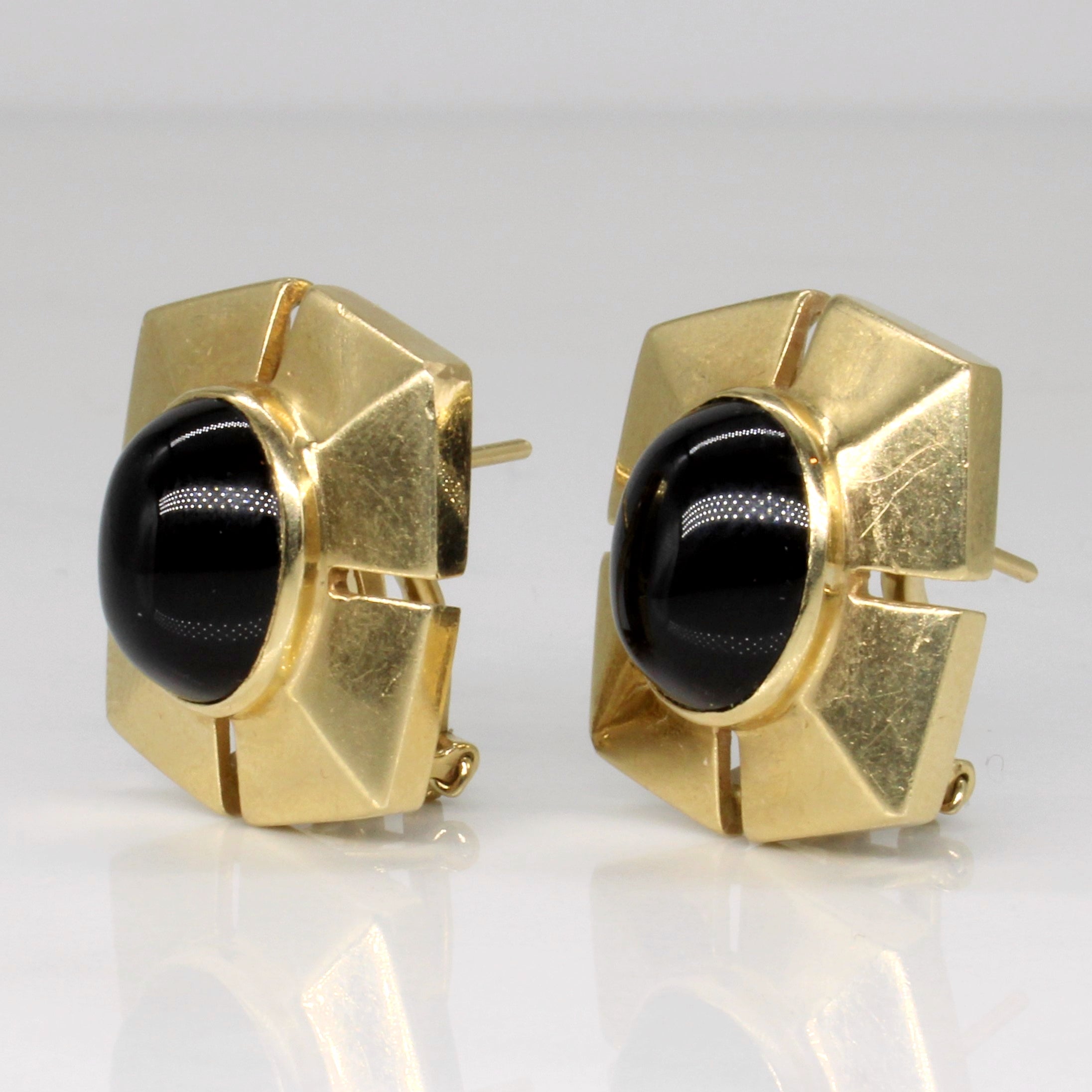 Onyx Cabochon Earrings | 7.60ctw |