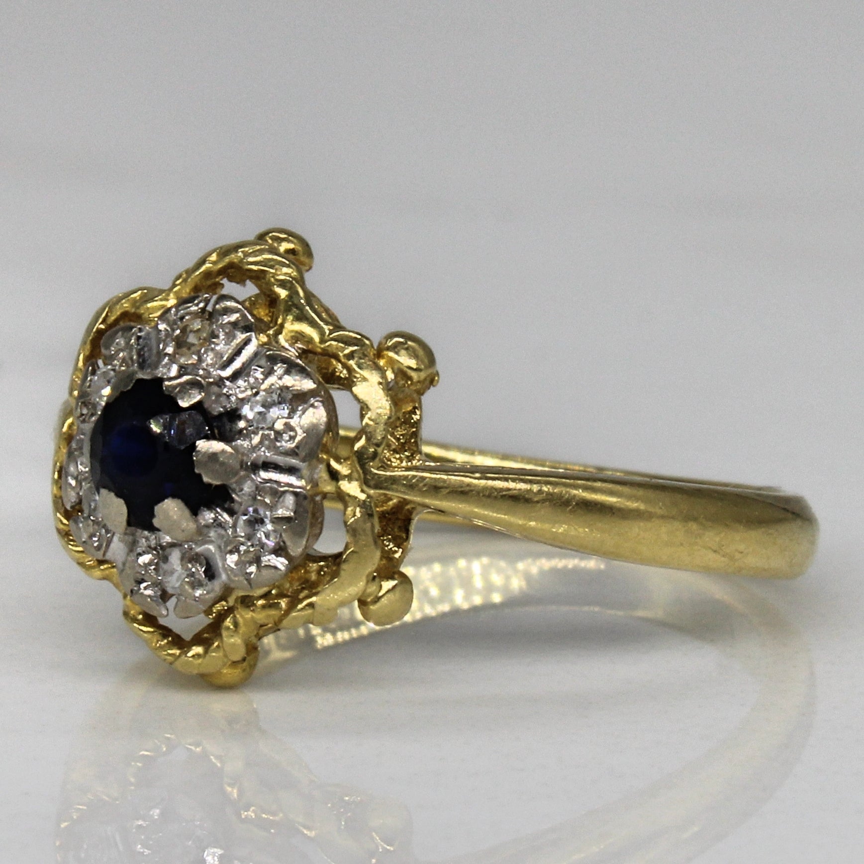 Sapphire & Diamond Cluster Ring | 0.13ct, 0.03ctw | SZ 5