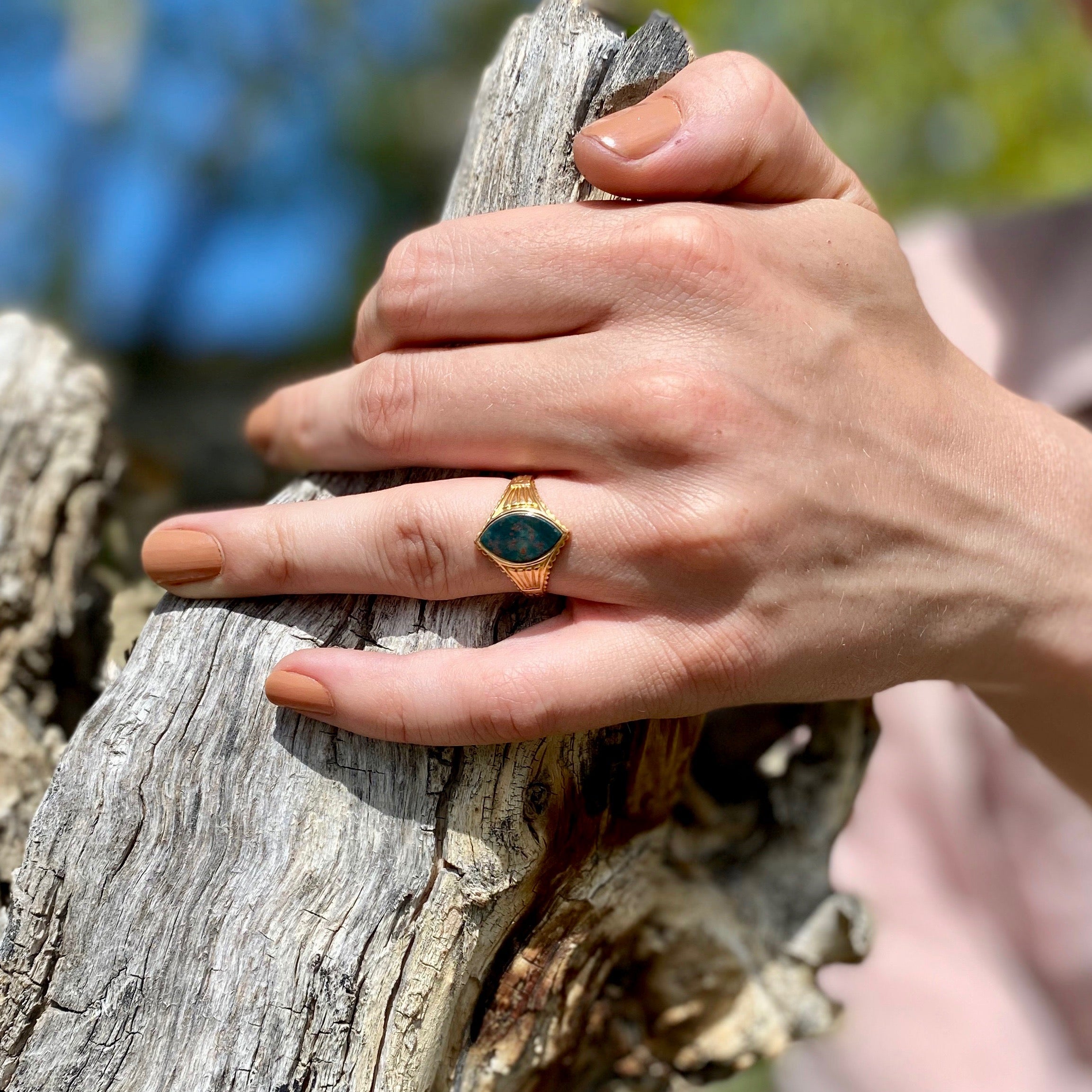 Victorian Bezel Set Bloodstone Ring | 1.80ct | SZ 7.75 |