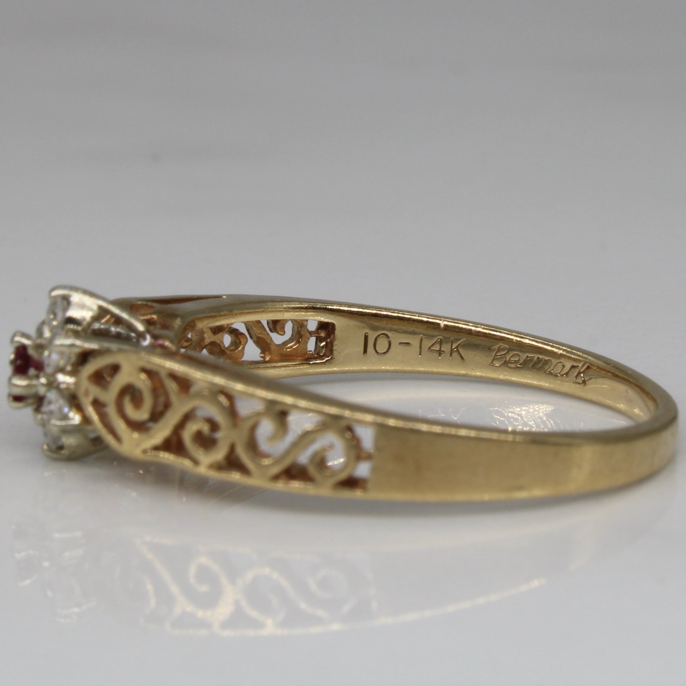 Diamond & Ruby Cocktail Ring | 0.06ctw, 0.03ct | SZ 6.75 |