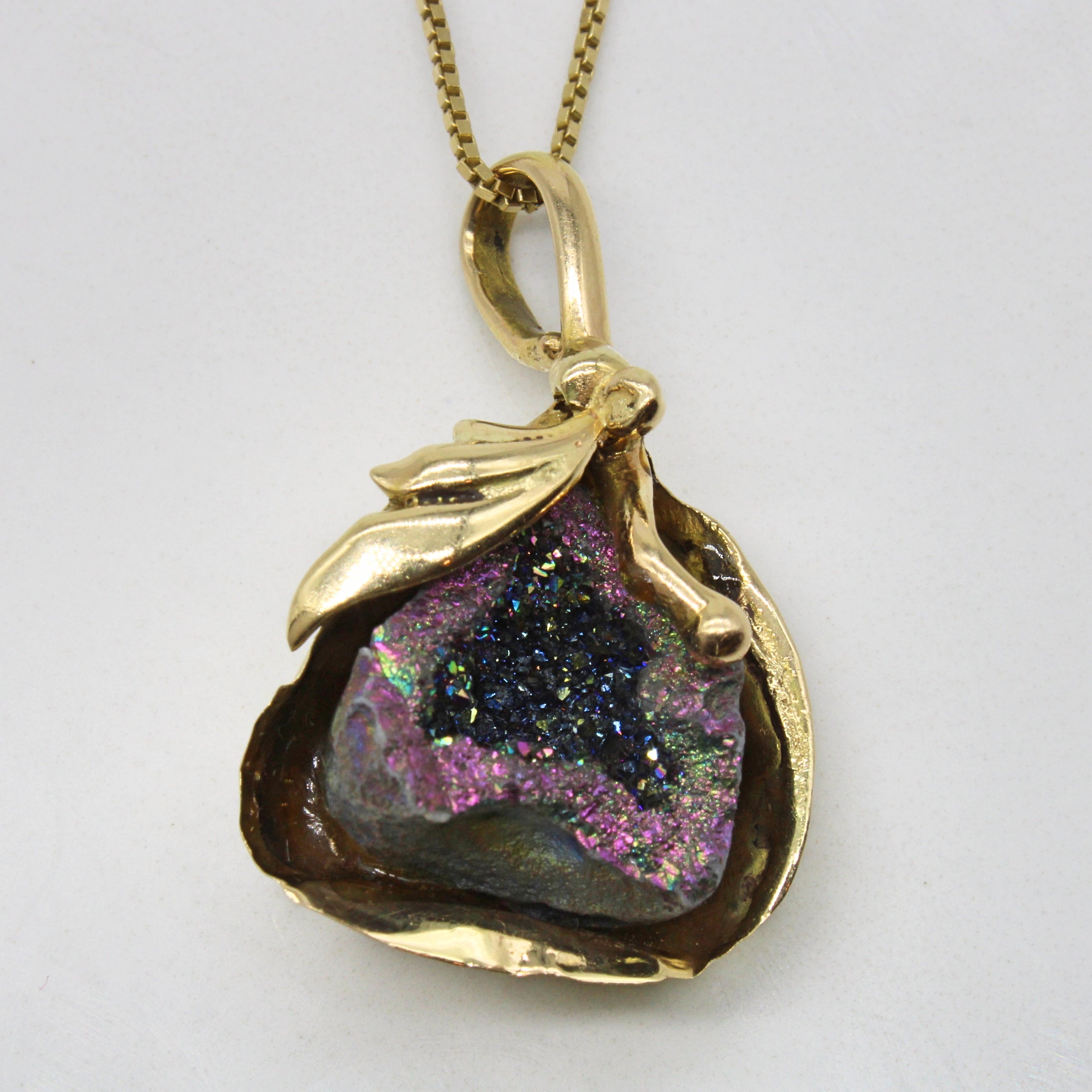 Treated Quartz Geode Necklace | 18" |