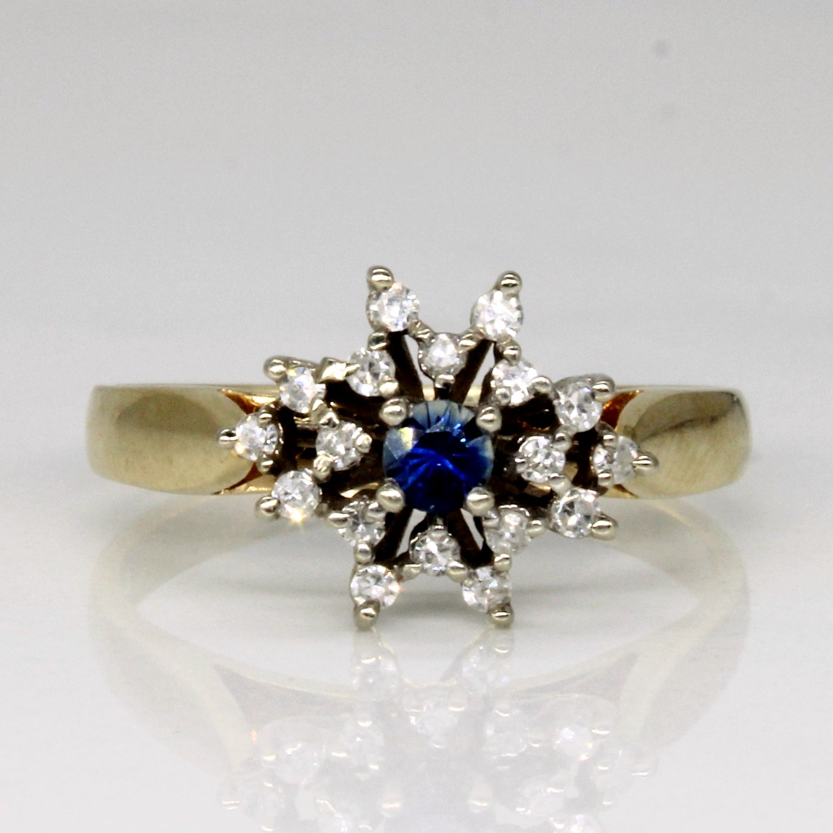 Diamond & Sapphire Cluster Ring | 0.11ctw, 0.09ct | SZ 6.75 |