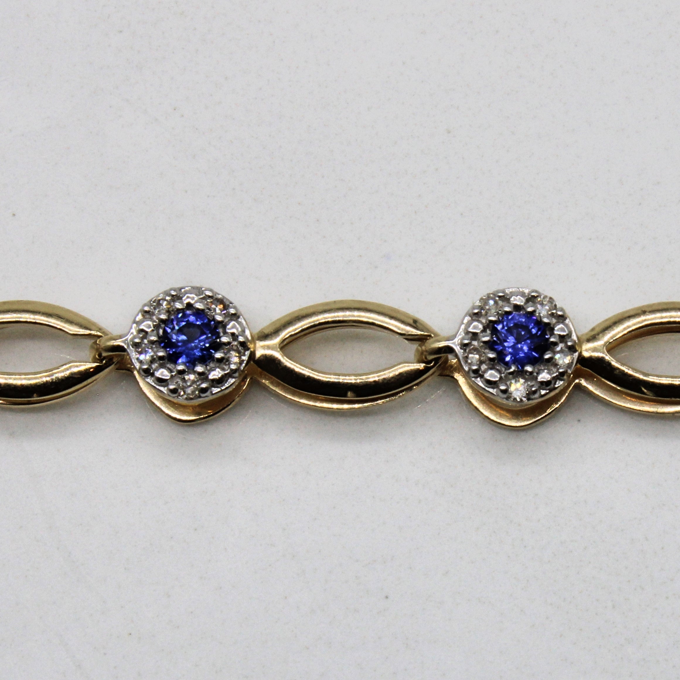 Synthetic Sapphire & Diamond Bracelet | 0.56ctw, 0.20ctw | 7" |