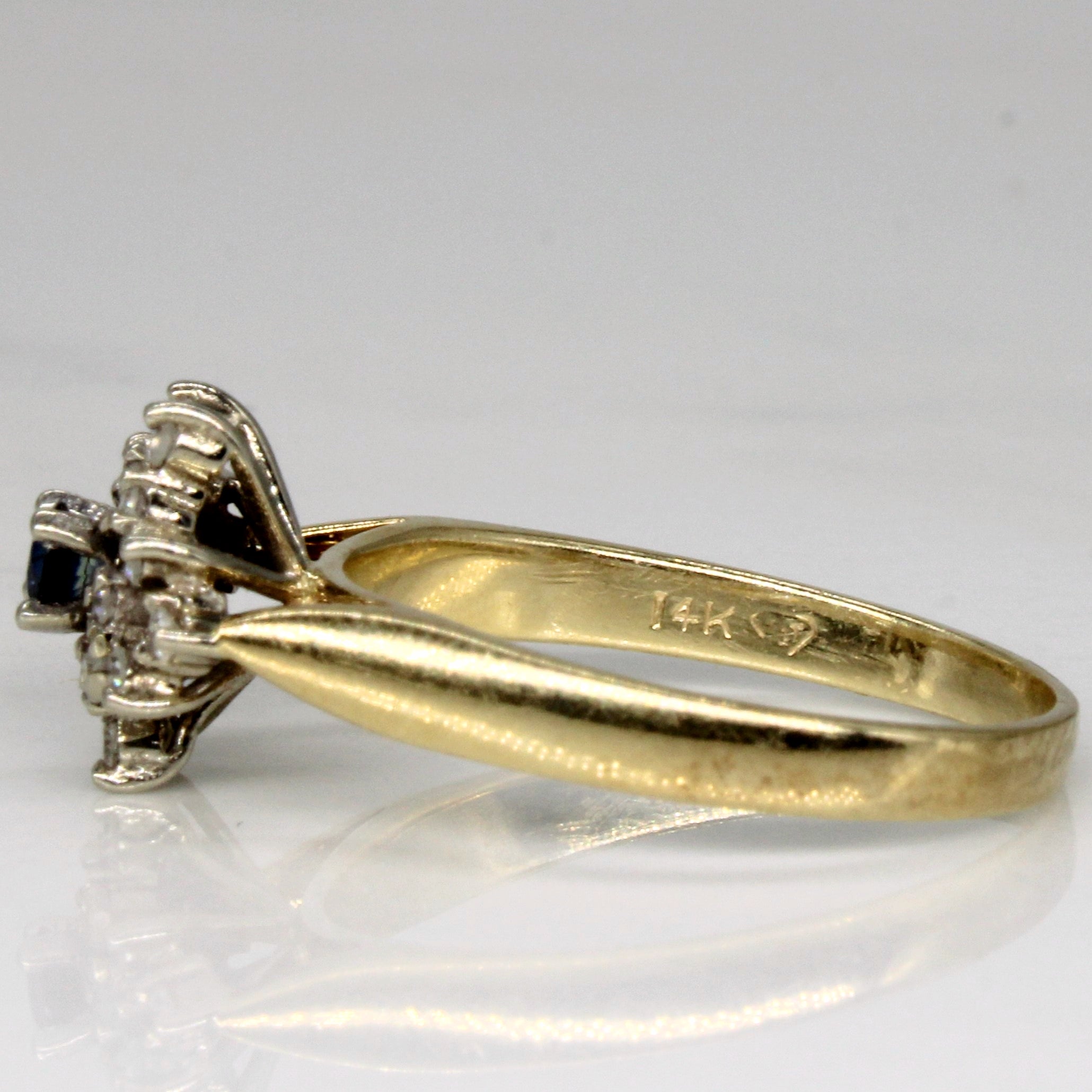 Diamond & Sapphire Cluster Ring | 0.11ctw, 0.09ct | SZ 6.75 |