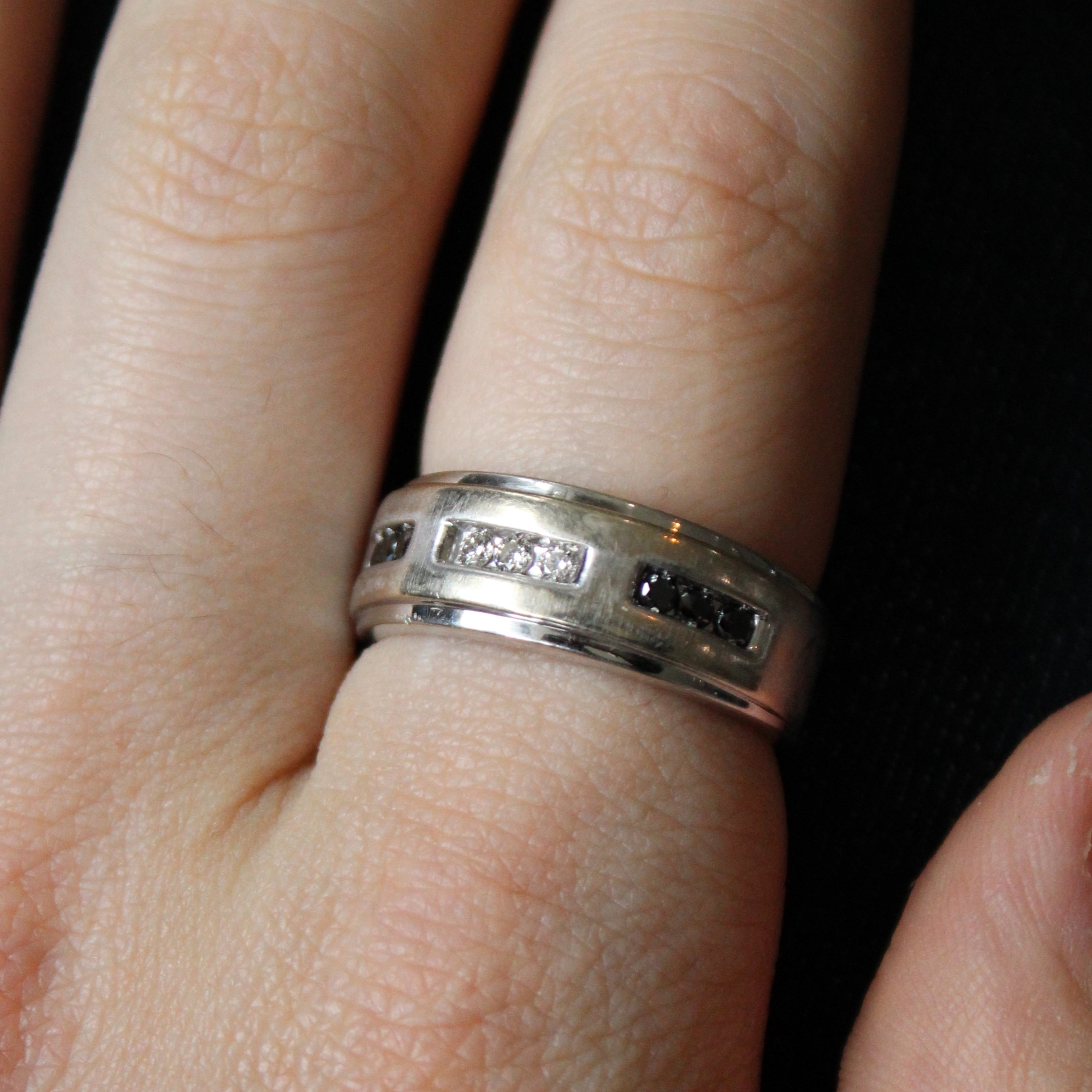 Black & White Diamond Channel Set Ring | 0.27ctw | SZ 10.25 |