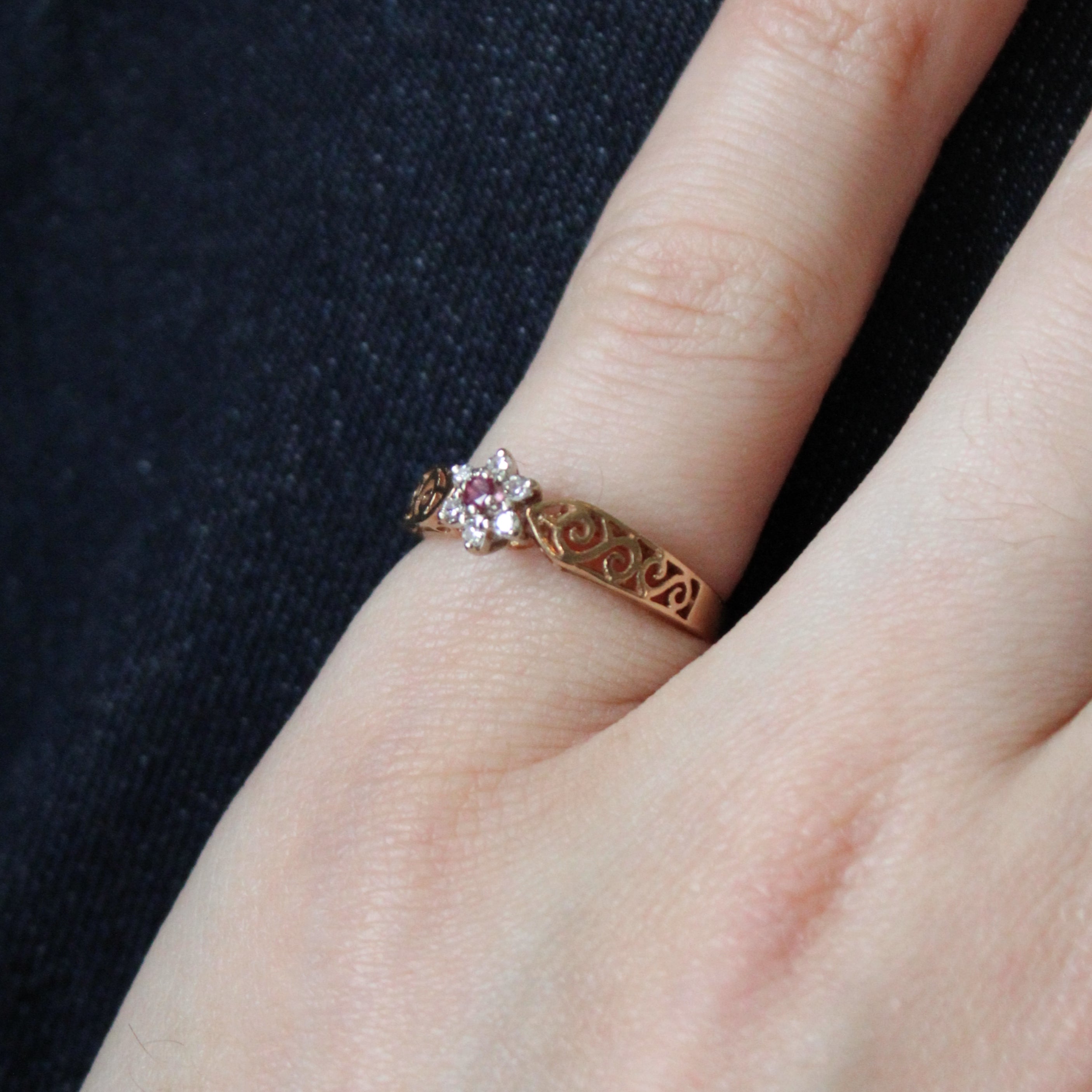 Diamond & Ruby Cocktail Ring | 0.06ctw, 0.03ct | SZ 6.75 |
