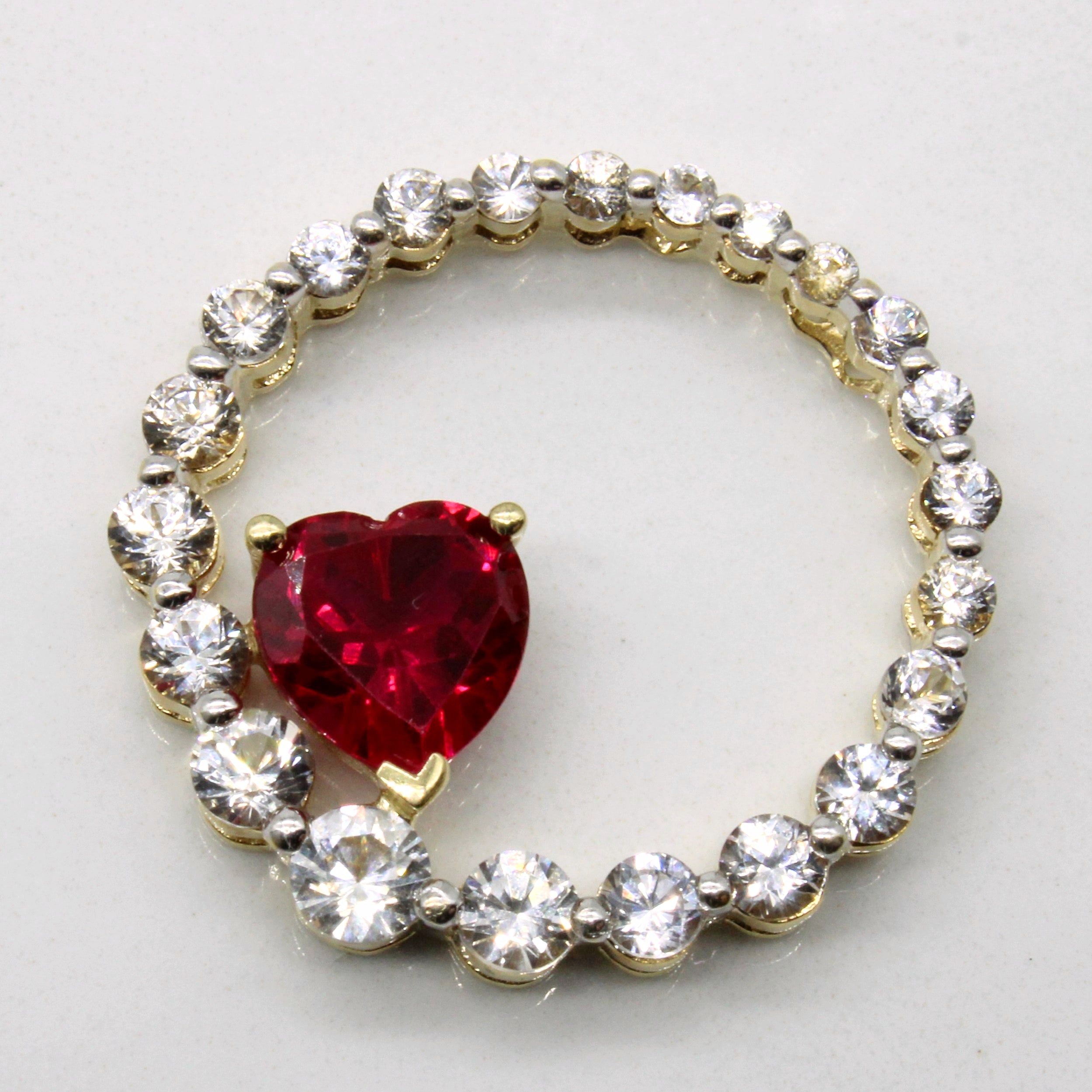 Multi Synthetic Gemstone Heart Pendant | 3.28ctw |