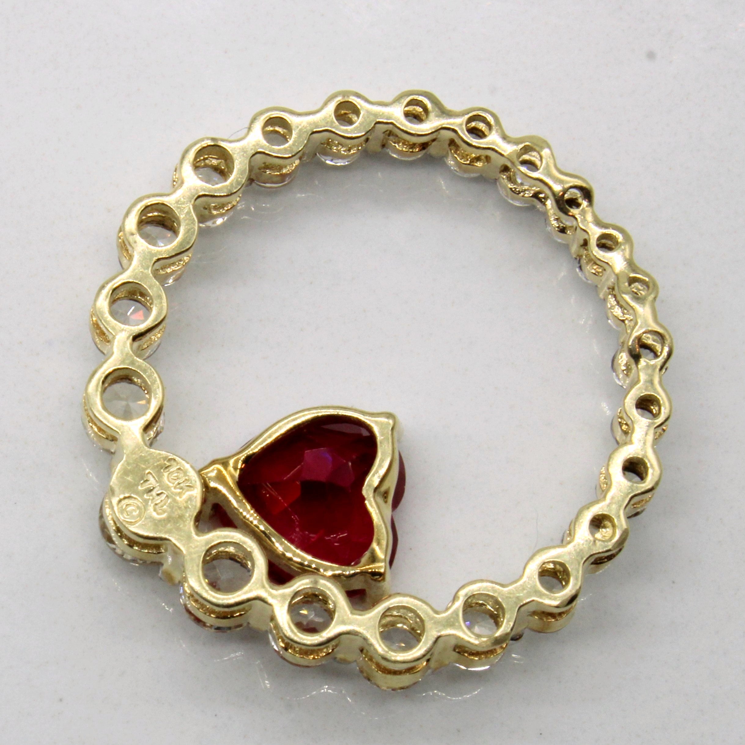 Multi Synthetic Gemstone Heart Pendant | 3.28ctw |