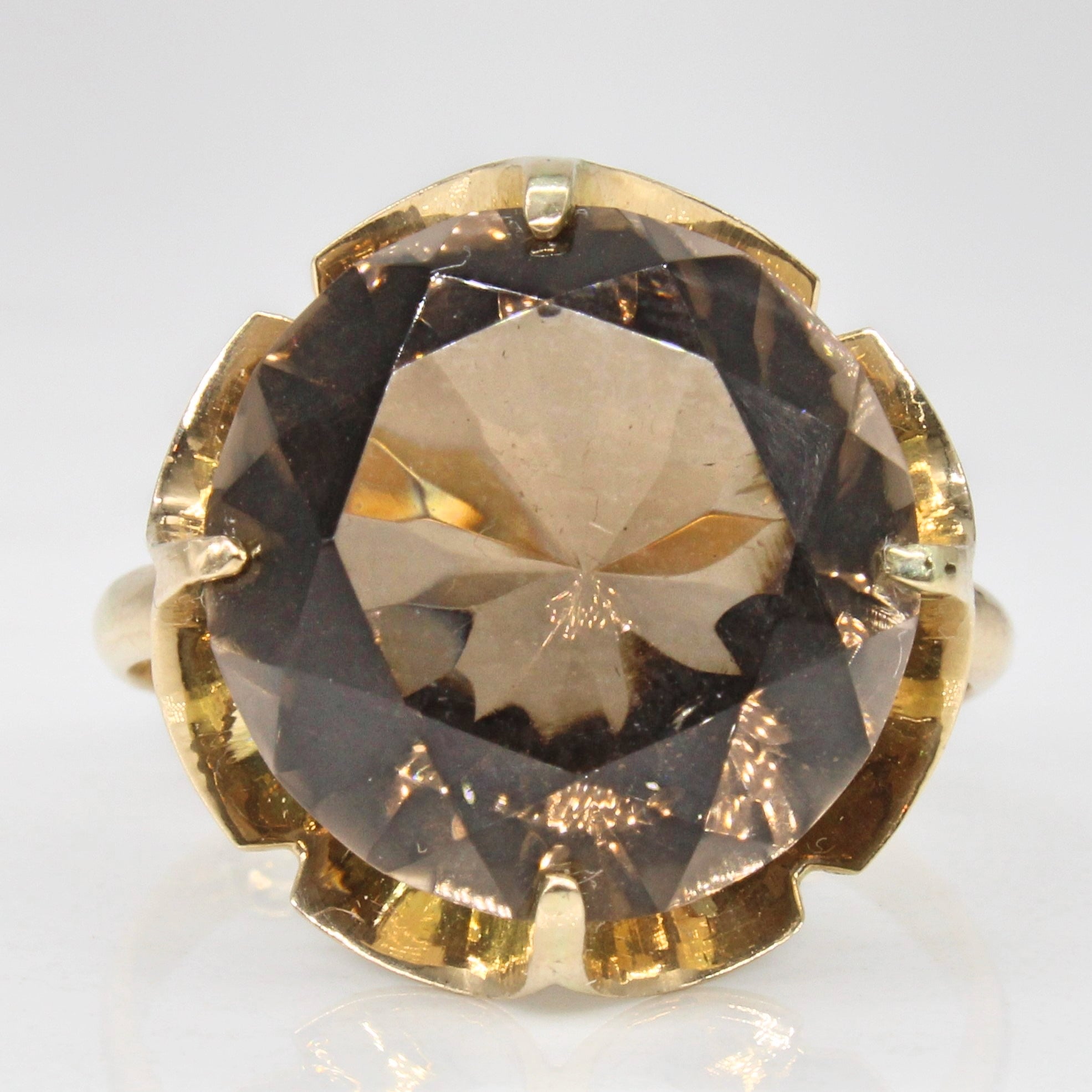Smoky Quartz Cocktail Ring | 8.25ct | SZ 6.5 |
