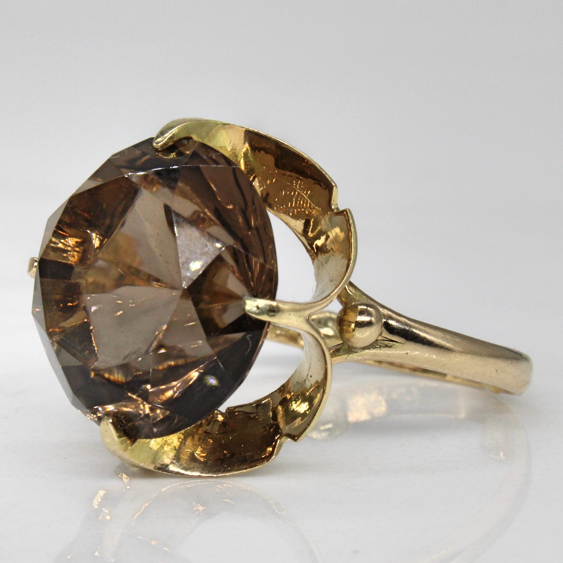 Smoky Quartz Cocktail Ring | 8.25ct | SZ 6.5 |