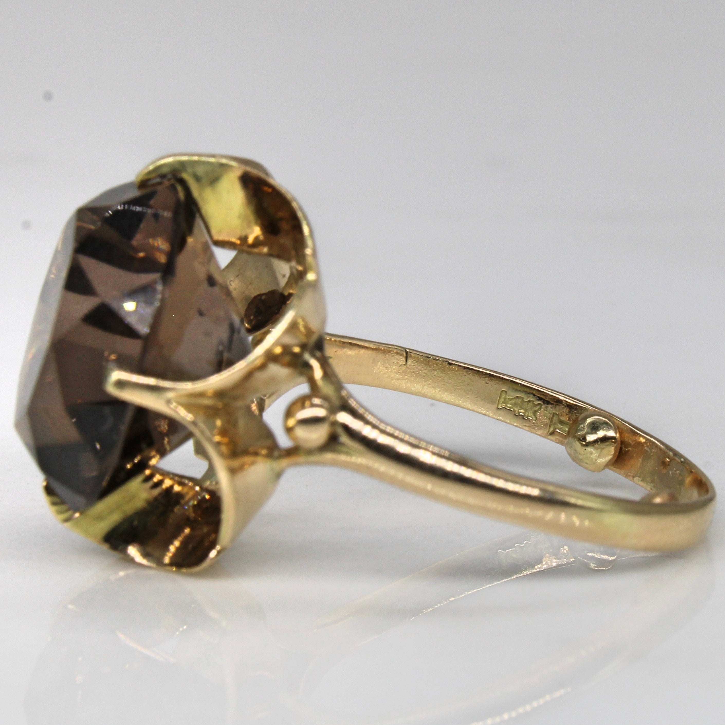Smoky Quartz Cocktail Ring | 8.25ct | SZ 6.5 |